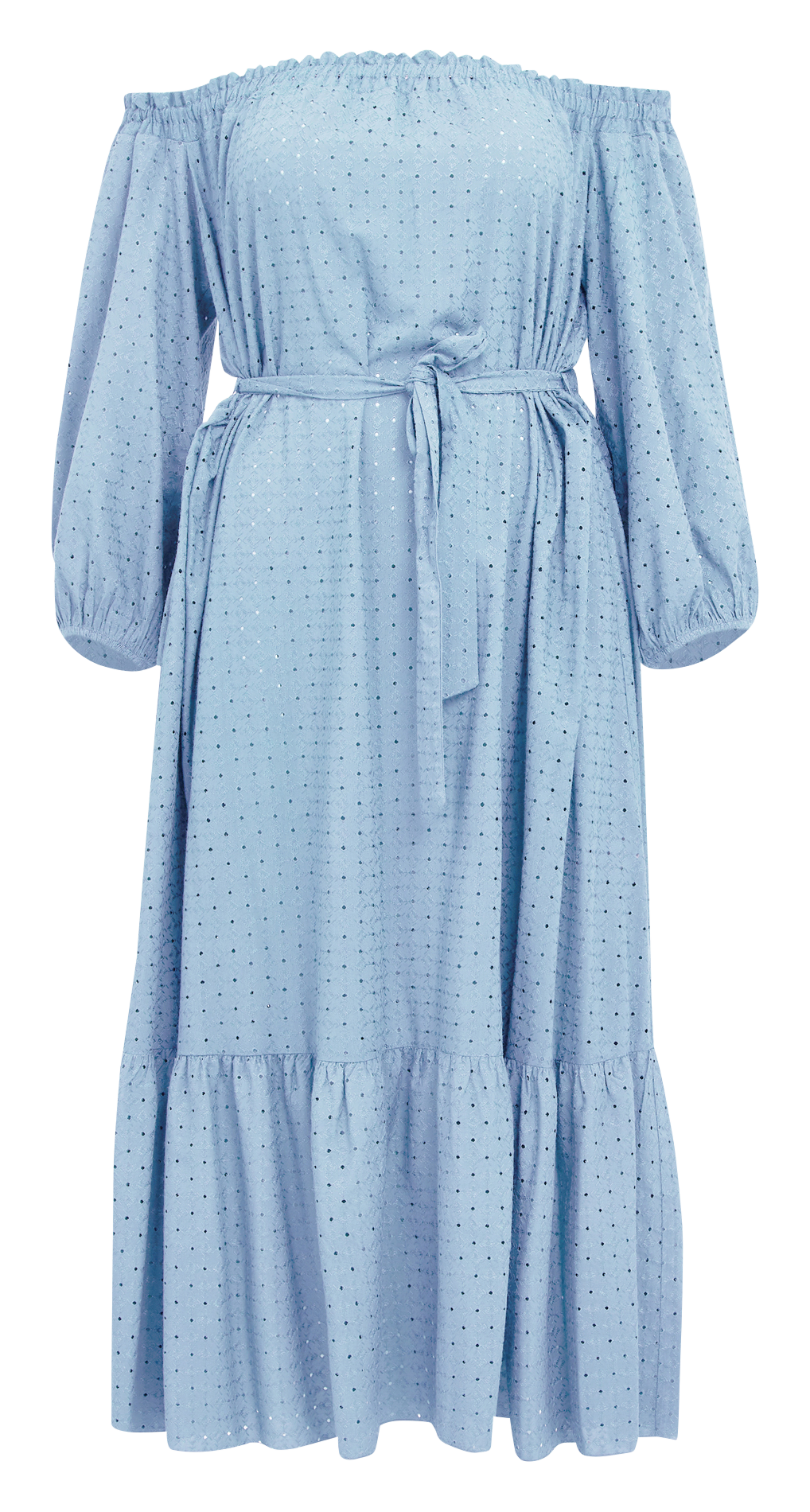 Long embroidered viscose dress MAT FASHION Blue