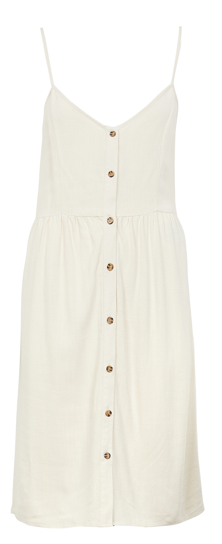 Short linen-blend dress PIECES Beige