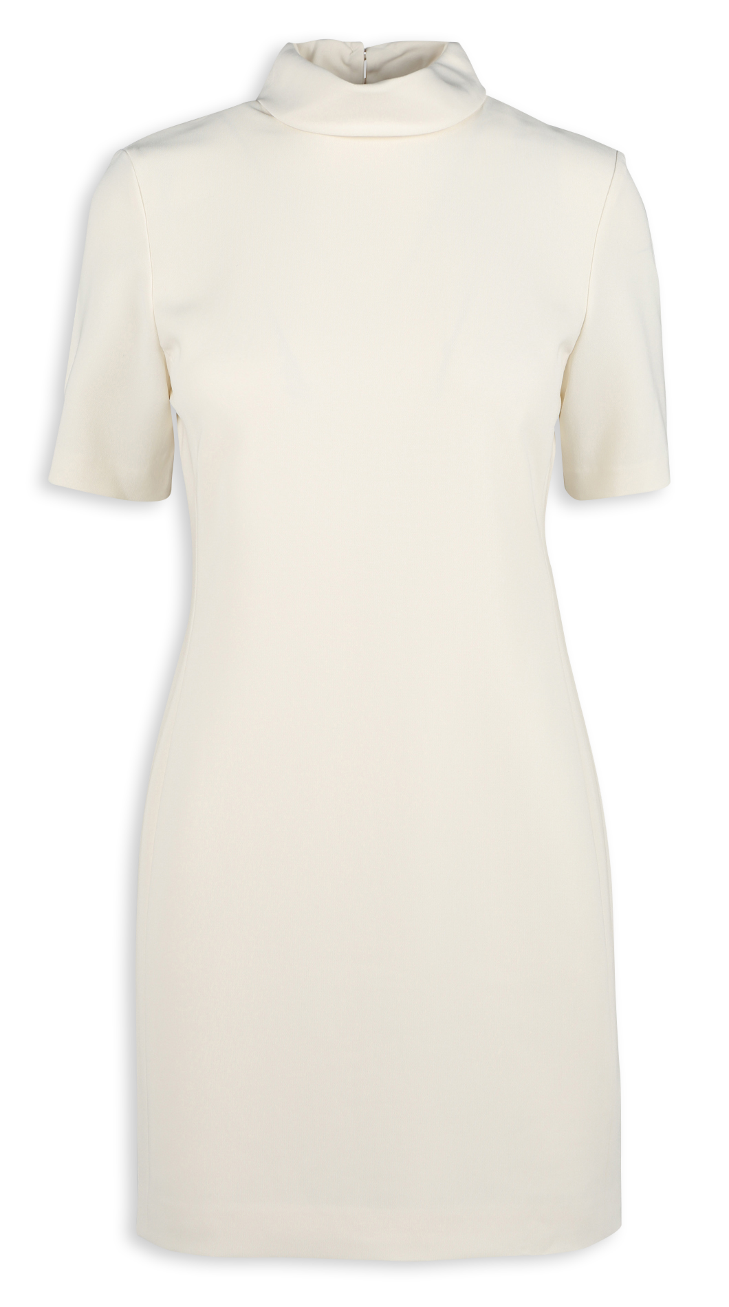 Korte, rechte jurk met opstaande kraag THEORY Beige