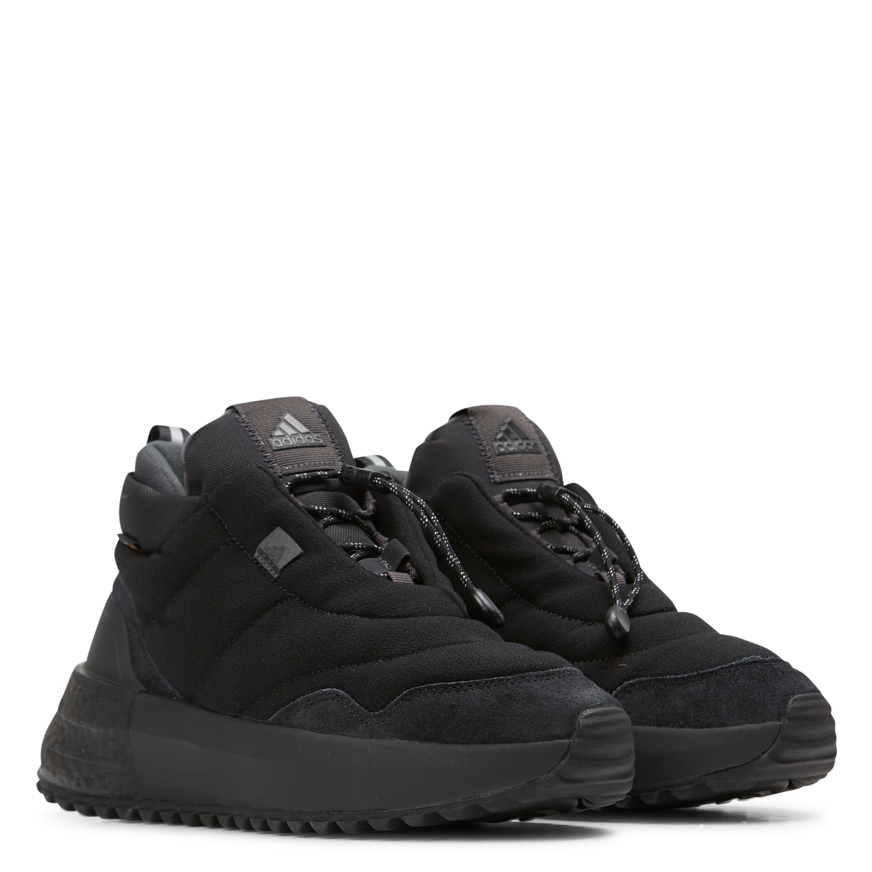 Hoge, leren sneakers Zwart