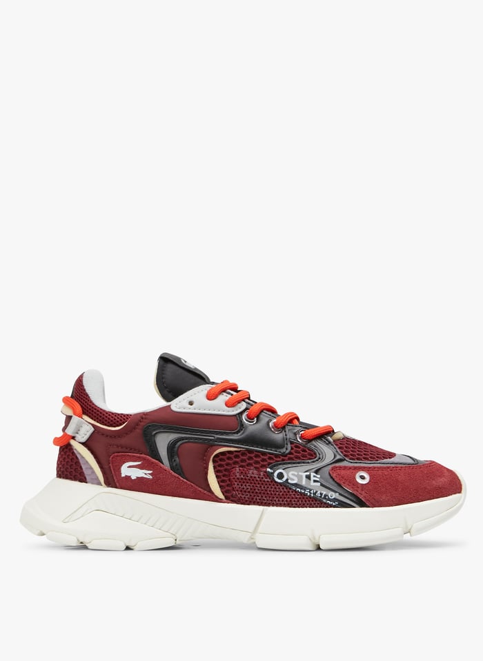 Multicolored Low top dual material sneakers