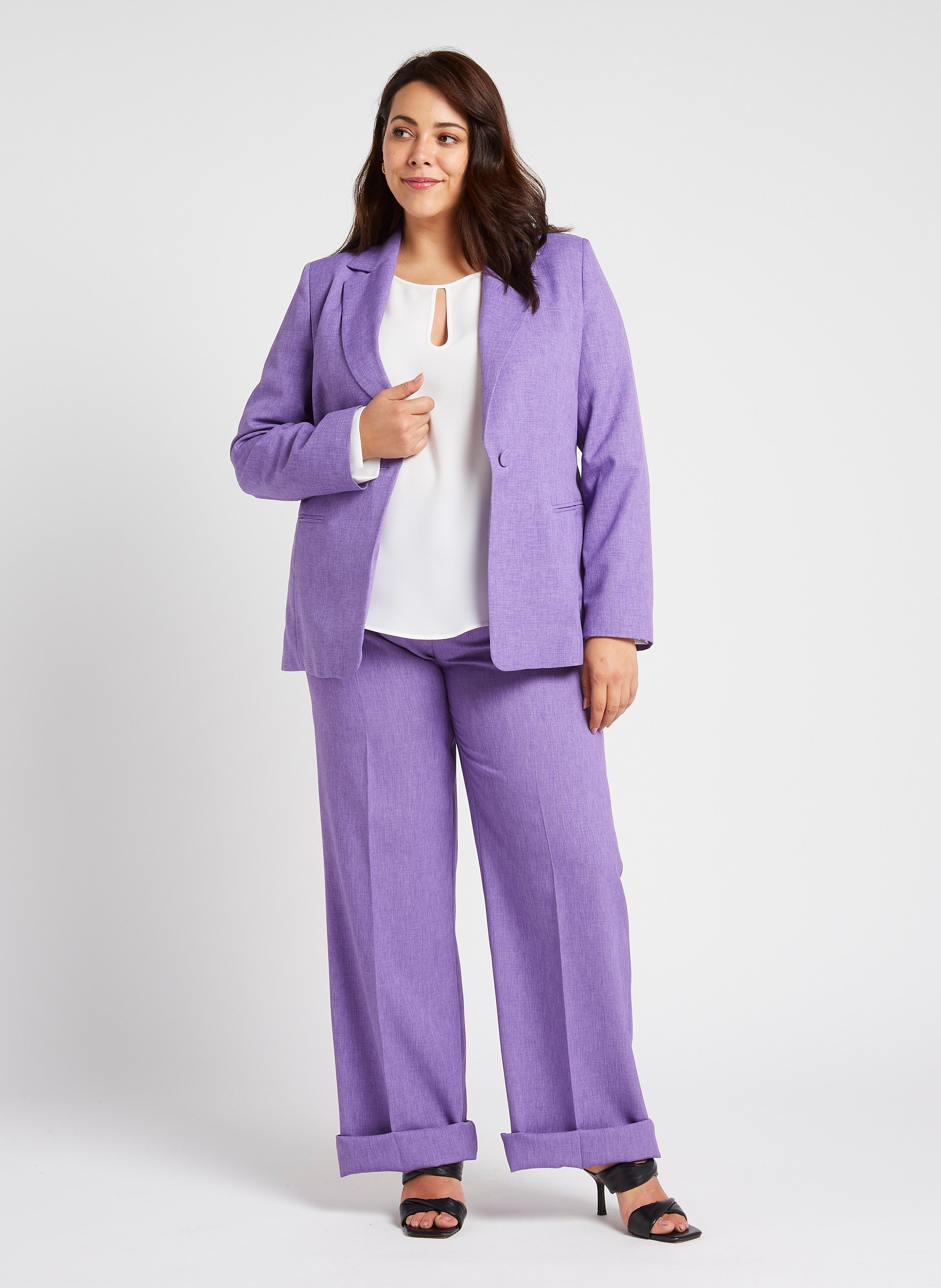 Straight tailored jacket PERSONA by Marina Rinaldi Purple