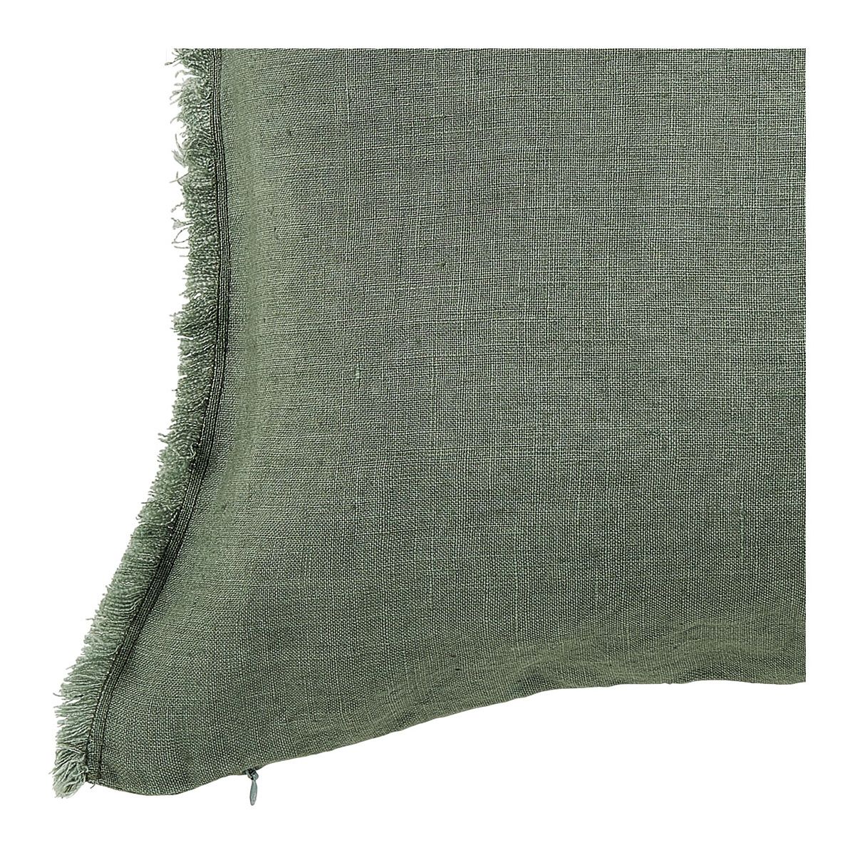 Washed linen Chloé cushion cover - Celadon - 60 x 40 cm BLANC D'IVOIRE Green