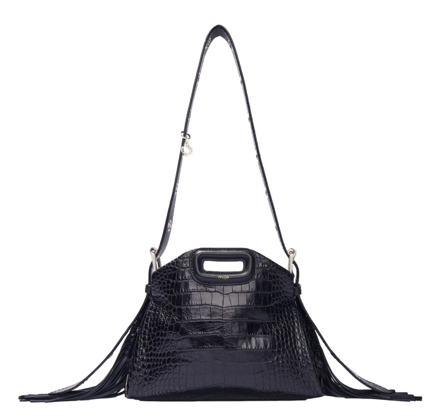 Leren crossbodytas  MAJE Zwart