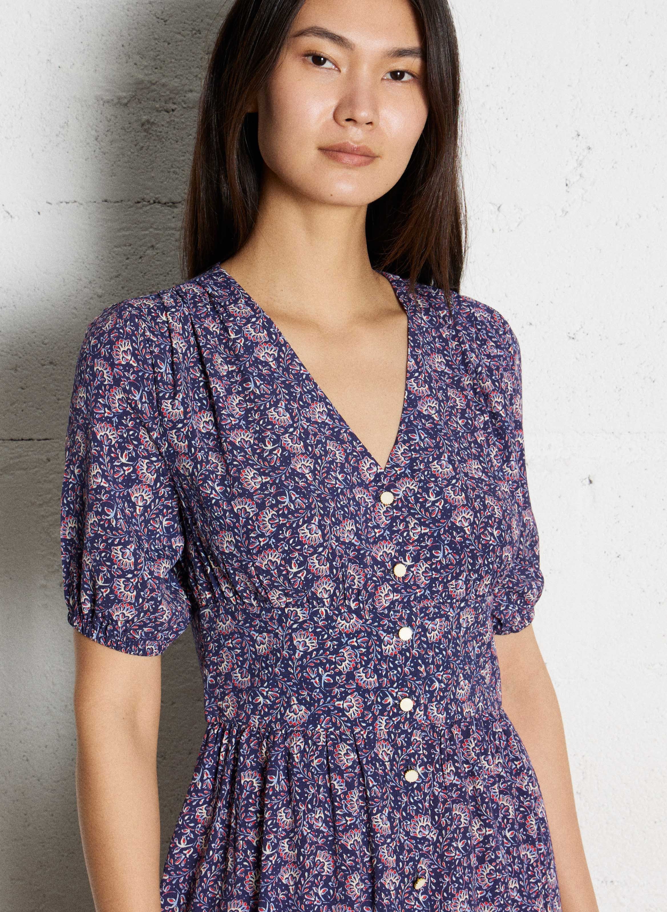 Robe courte imprimée Bleu marine I Code Femme Q130044 Place