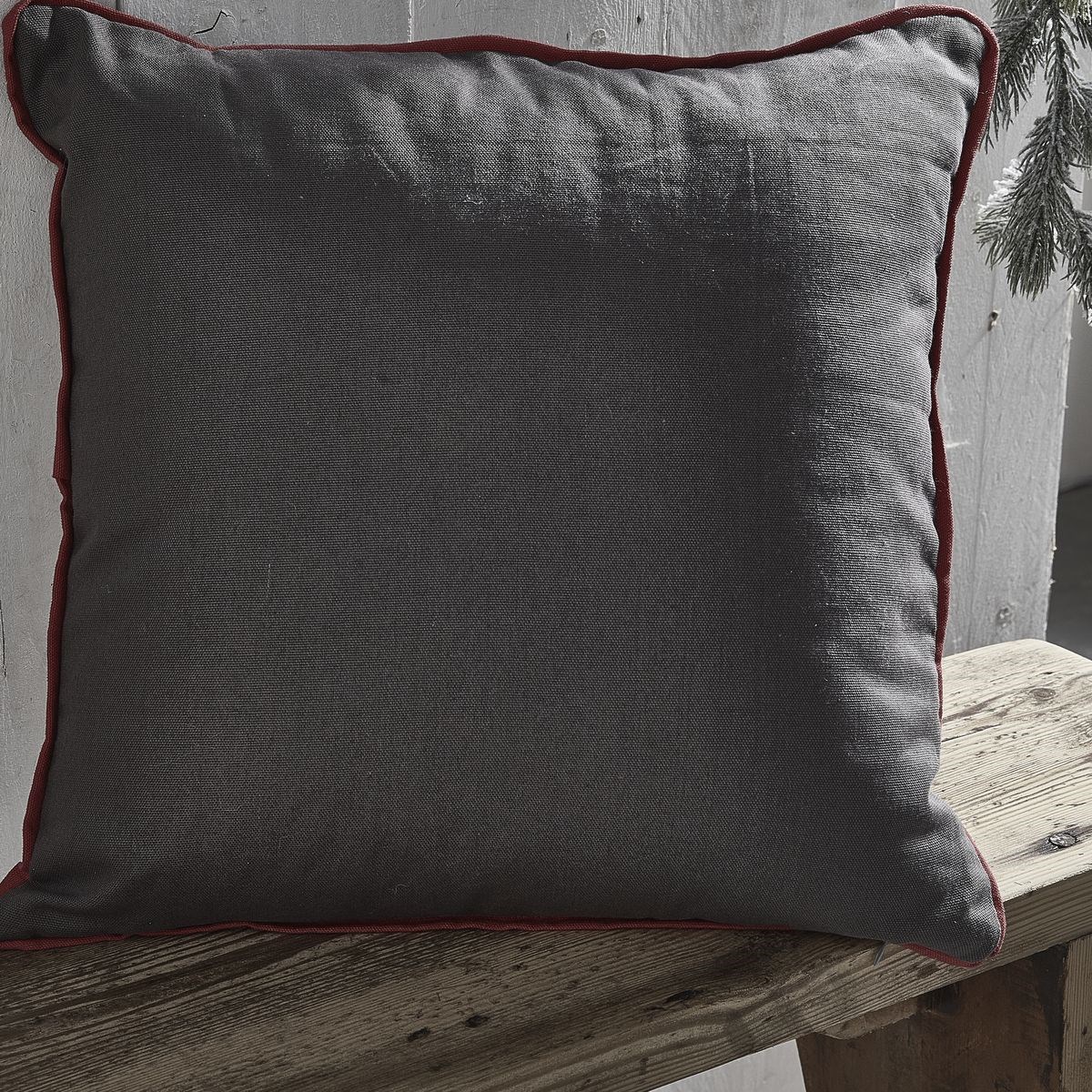 Coussin imprimé carré en coton TODAY LINGE DE MAISON Gris