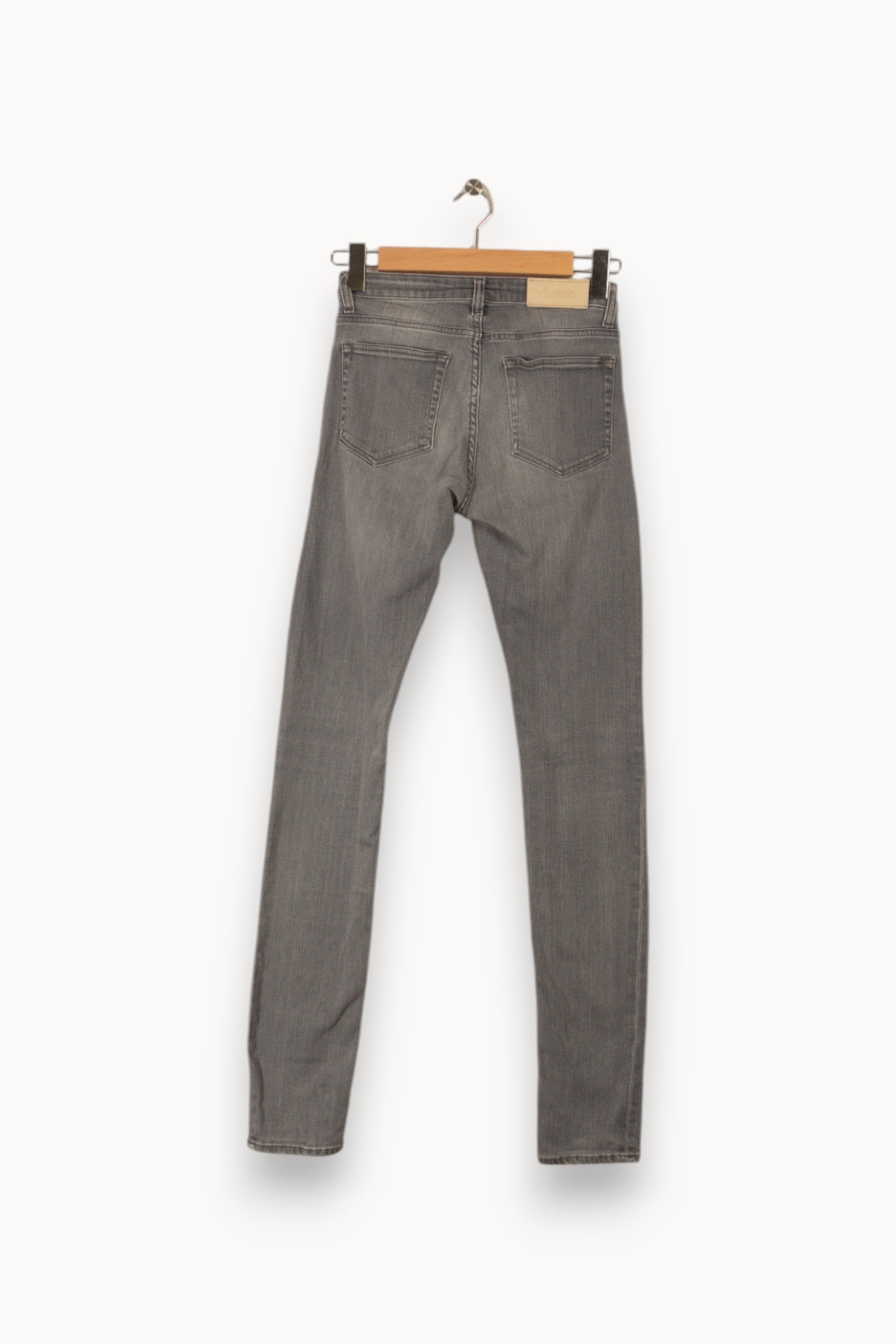 Cropped slim jeans with studs ACNE STUDIOS - Seconde Main Grey
