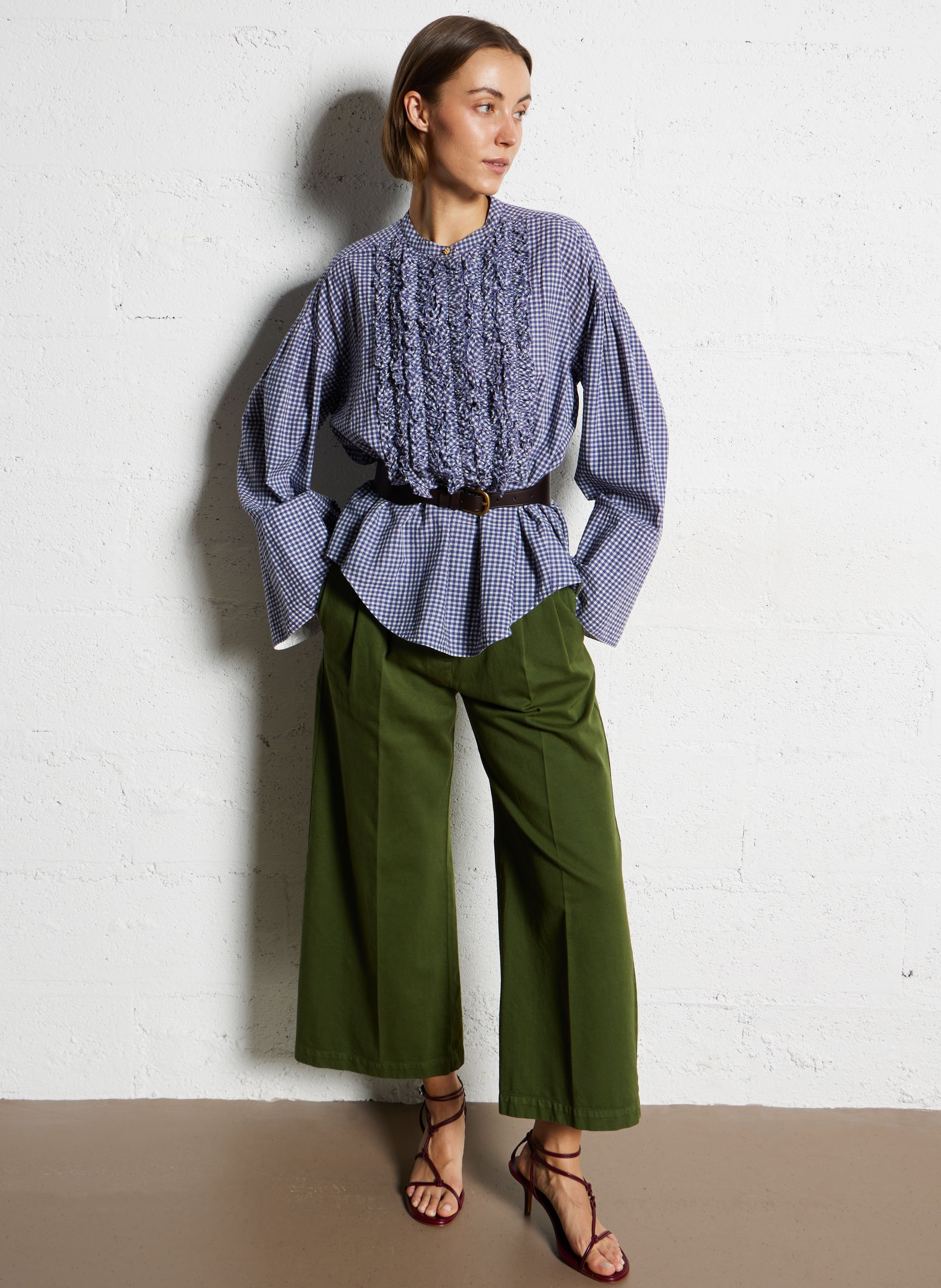 Wide cotton trousers  DIEGA Khaki