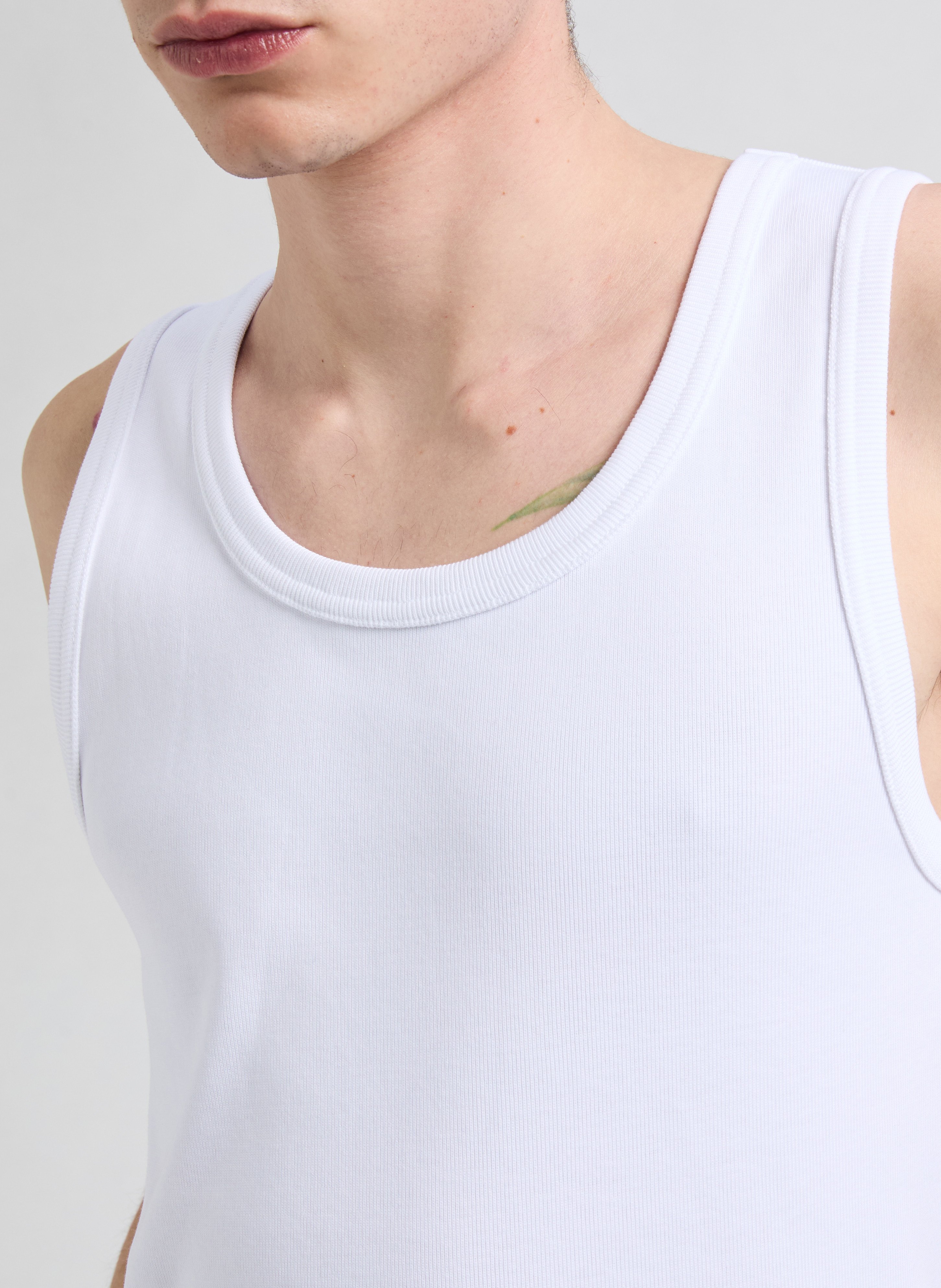 Geripptes Tanktop aus Baumwolle SAISON 1865 Weiss