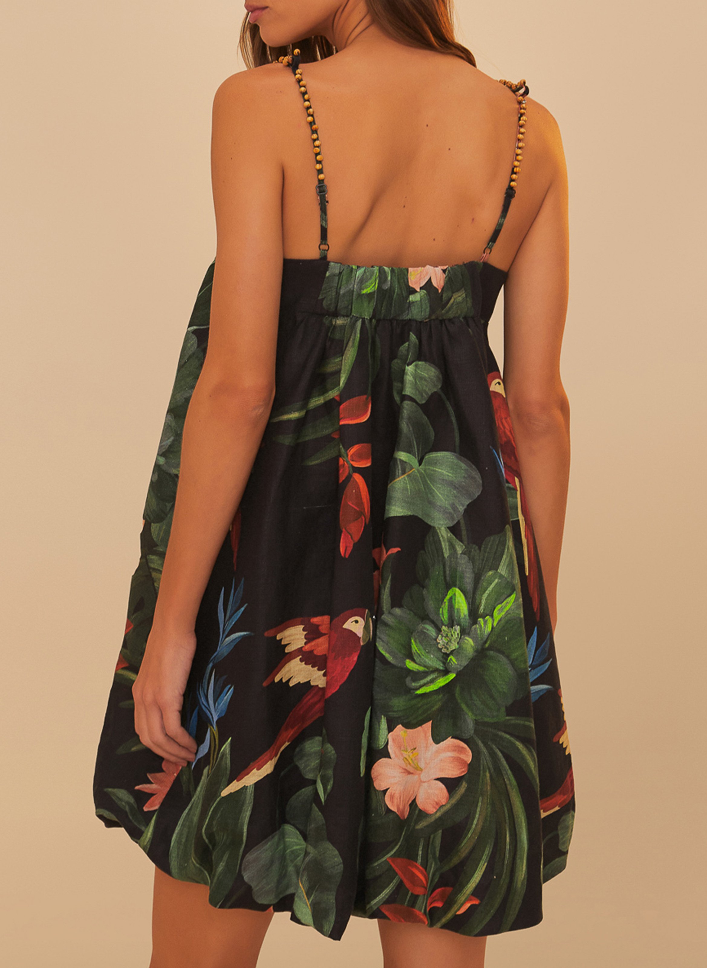 Robe courte en lin imprimé FARM RIO Multicolore