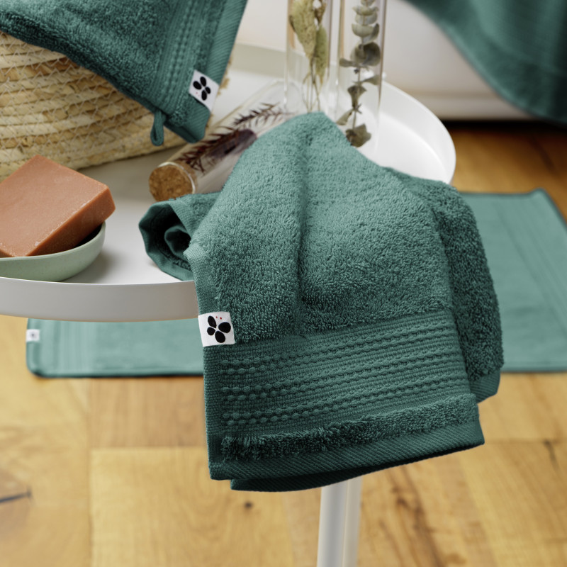 Set of 2 washcloths L'EFFET PAPILLON Green