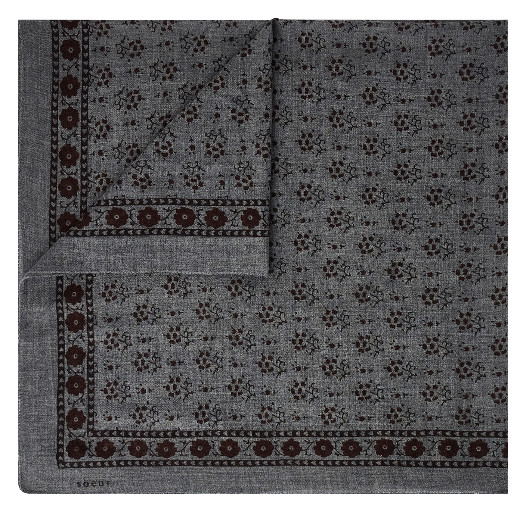 Printed wool twill scarf SOEUR Multicolored