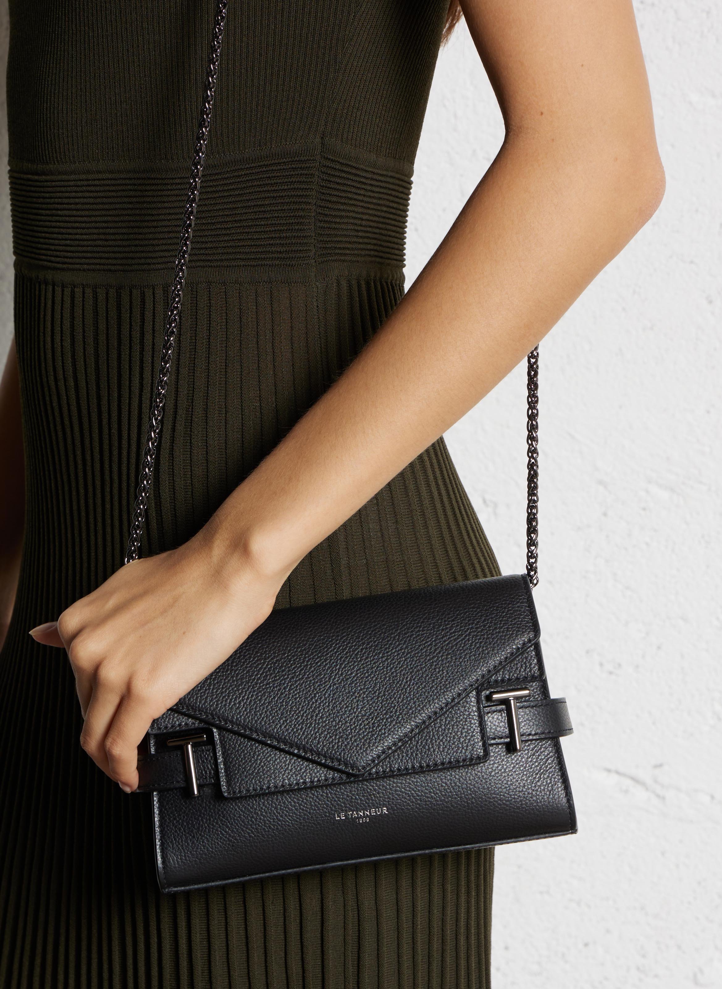 Sac bandoulière en cuir LE TANNEUR Noir