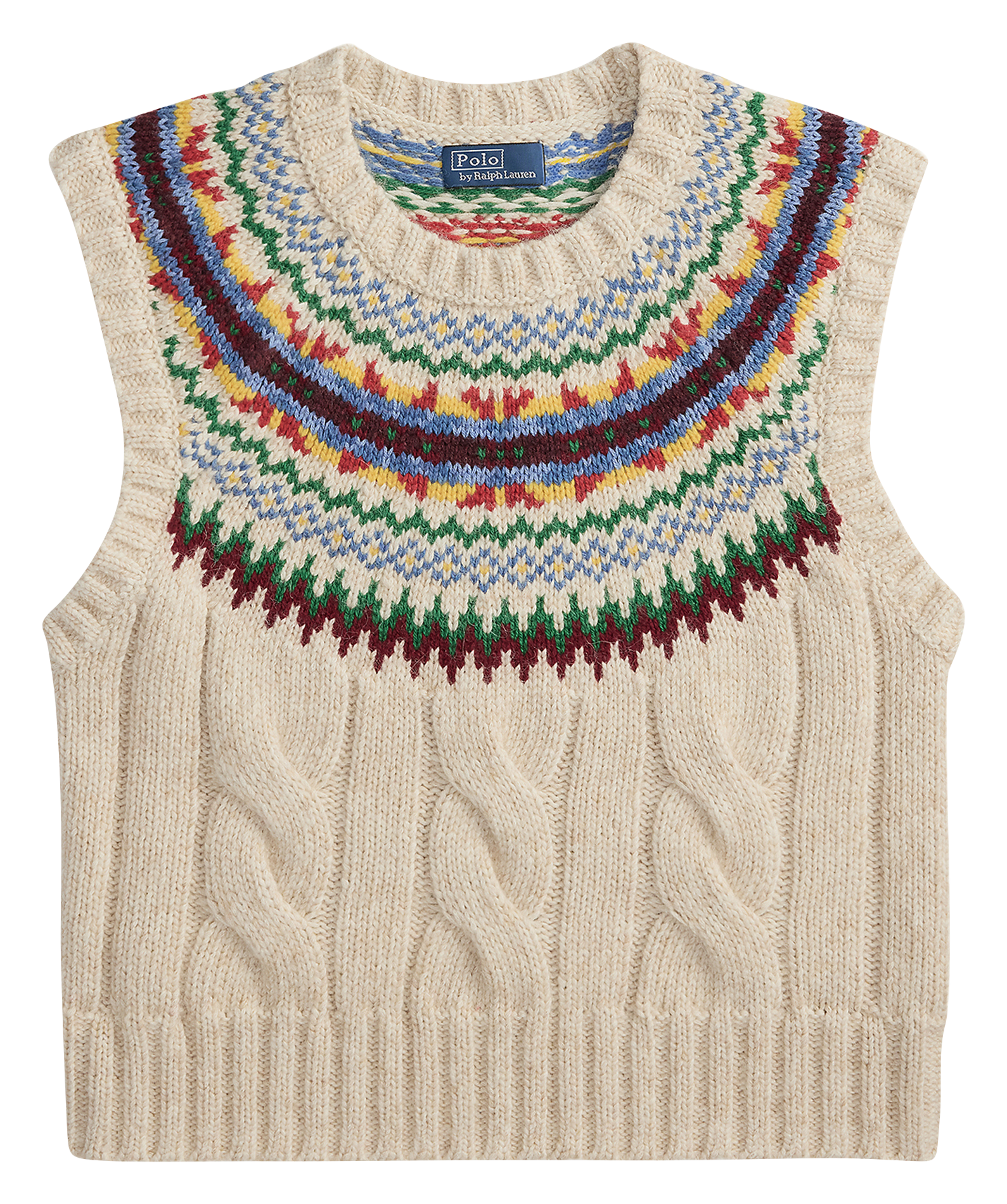 Pull col rond en coton mélangé POLO RALPH LAUREN Beige