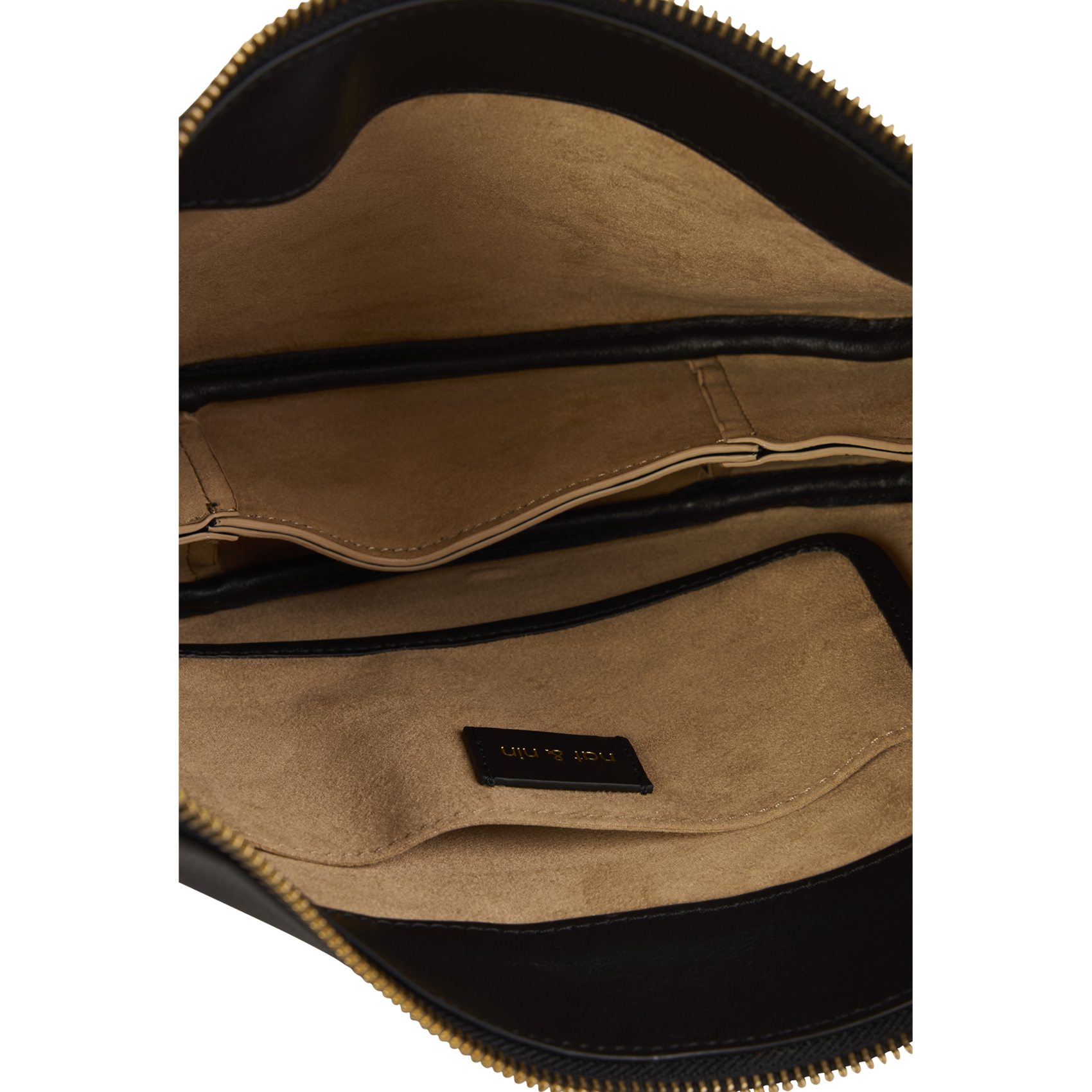 Sac bandoulière demi-lune en cuir NAT & NIN Noir