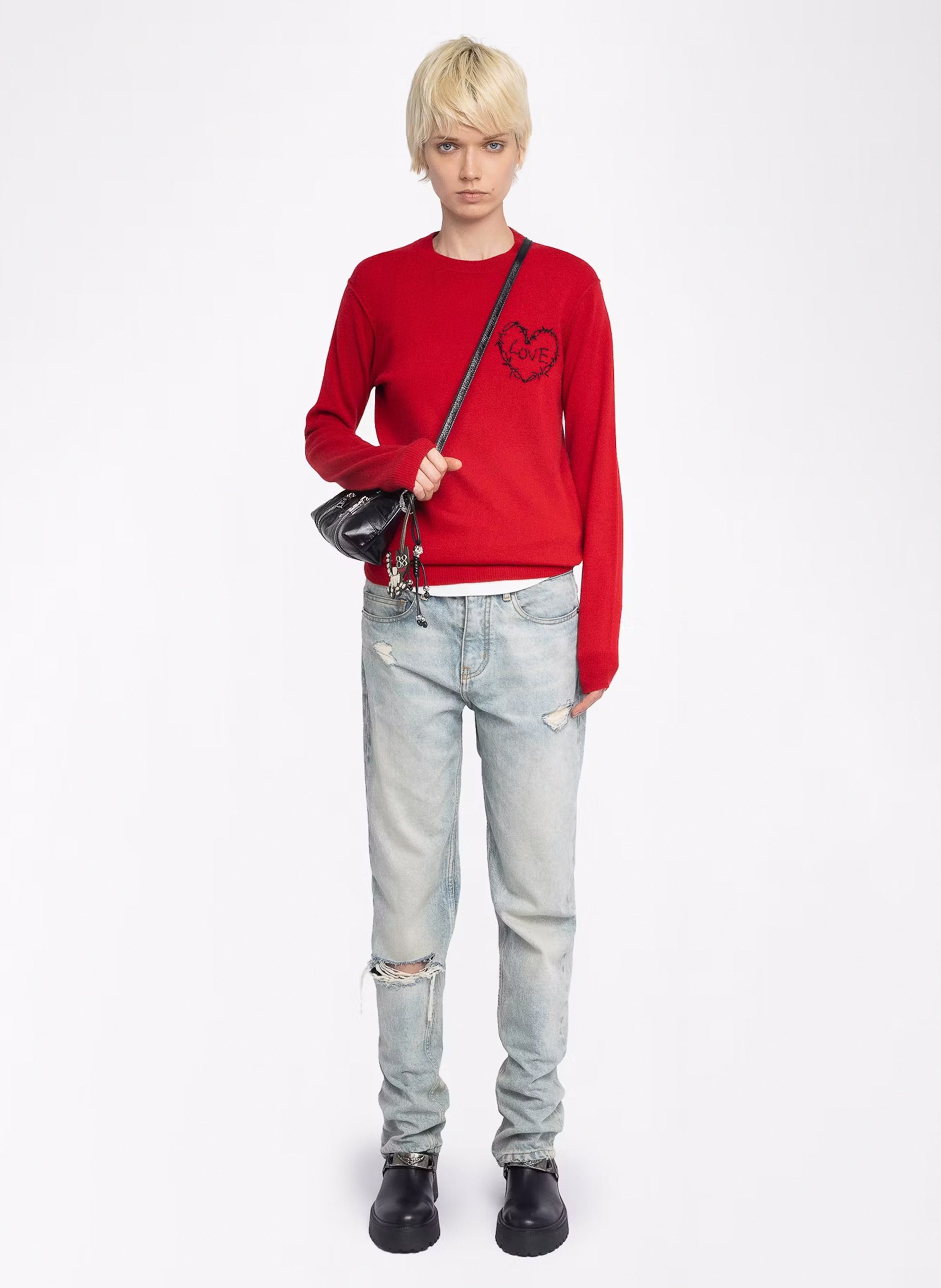 Pull droit en laine mélangée ZADIG&VOLTAIRE Rouge