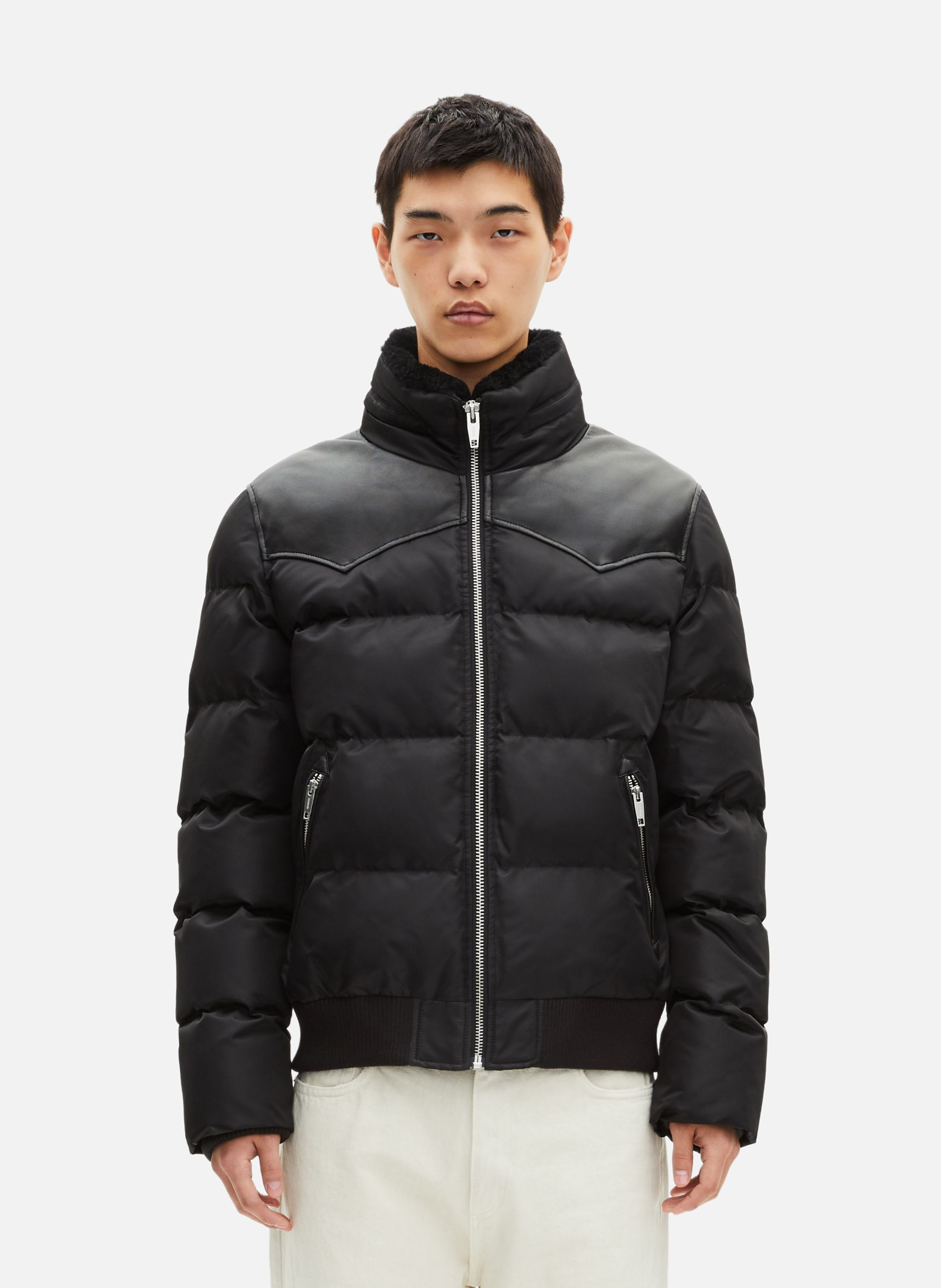 Lightweight quilted padded jacket with high neck THE KOOPLES Black