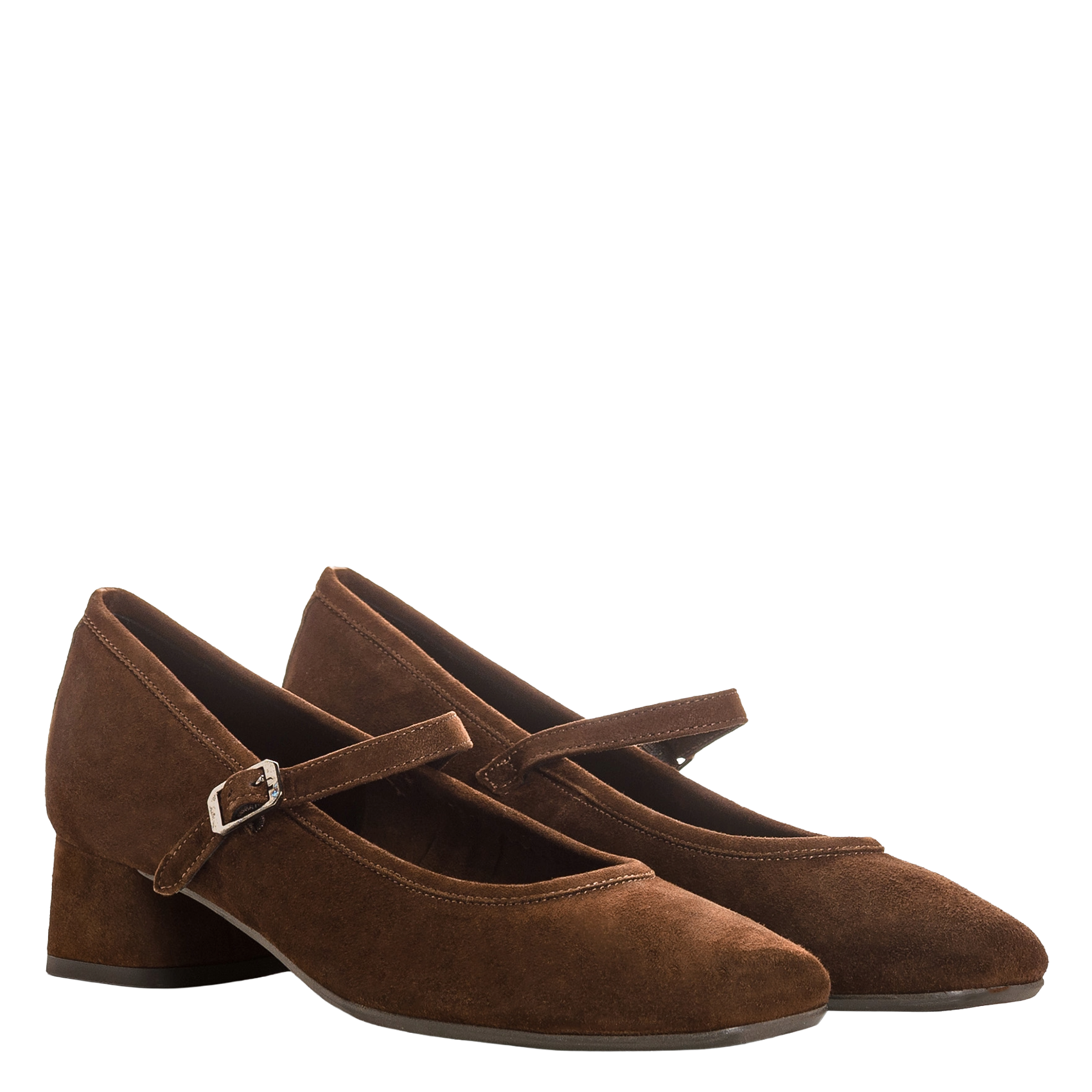 Suède Mary-Janes met hak REQINS Bruin