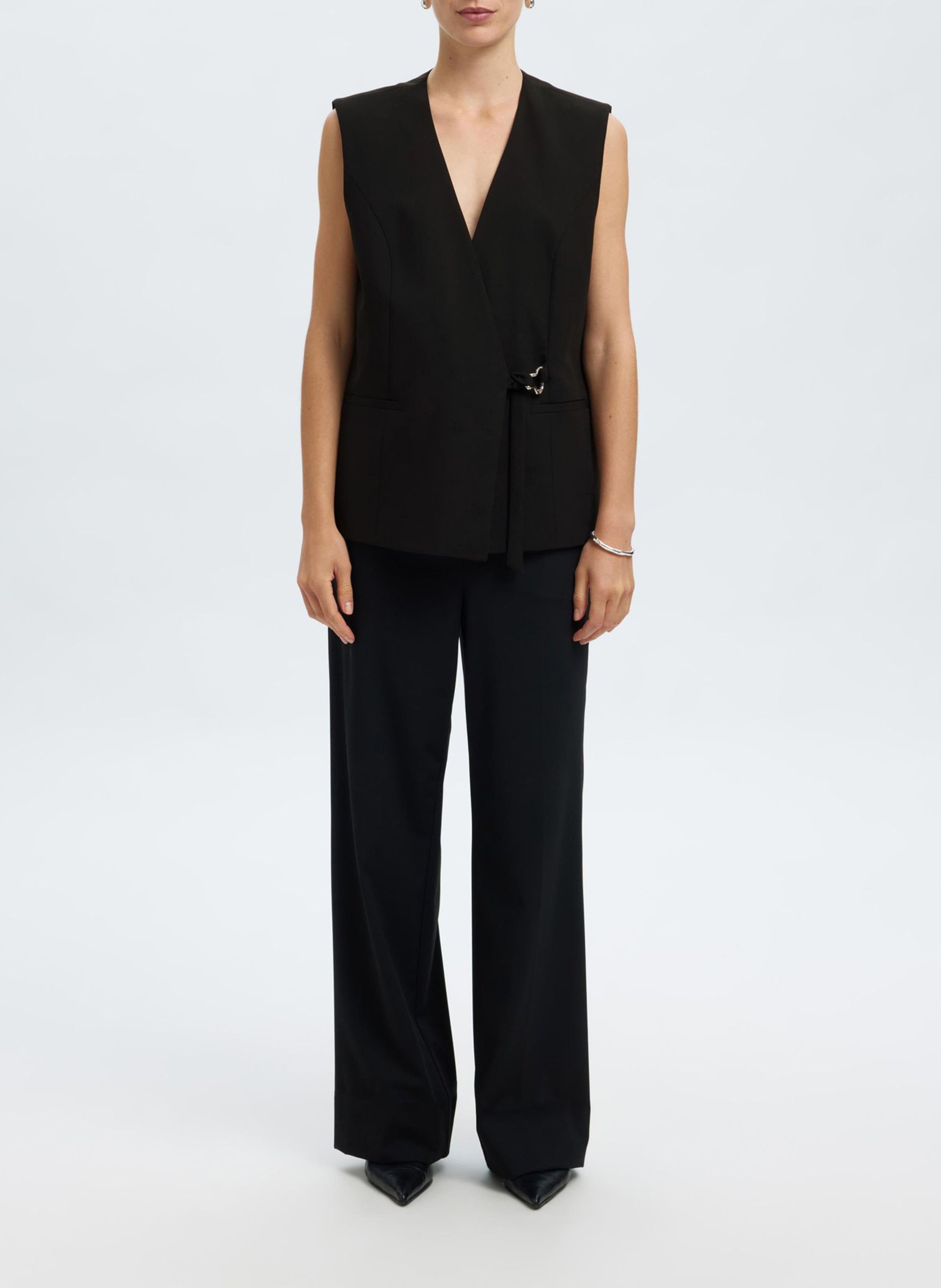 Veste de tailleur sans manches droite SELECTED Noir