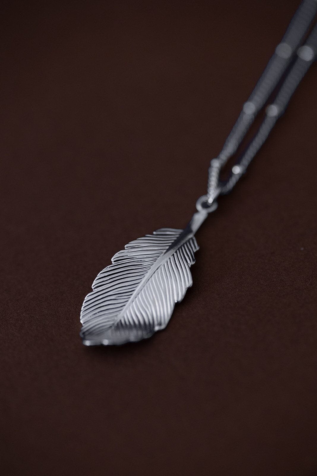 Gold-plated leaf necklace MONSIEUR SIMONE Silver