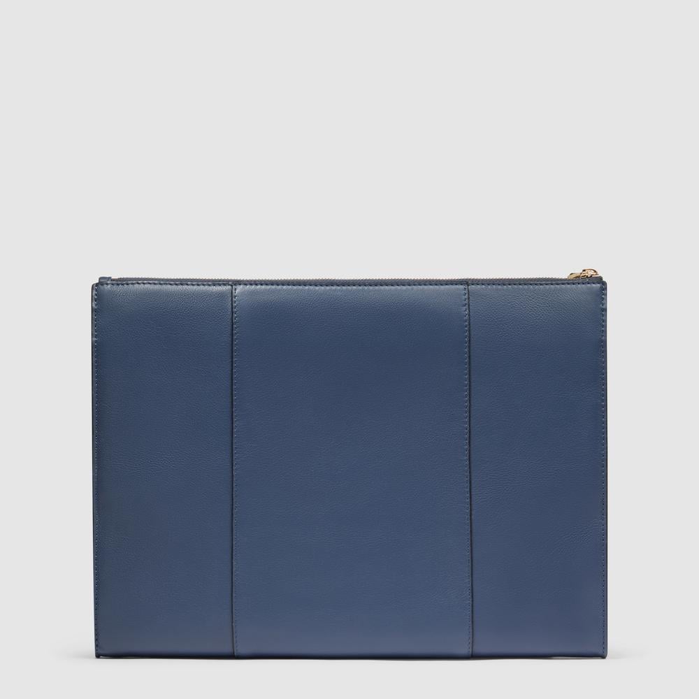 Women's leather clutch for iPad® PIQUADRO Blue