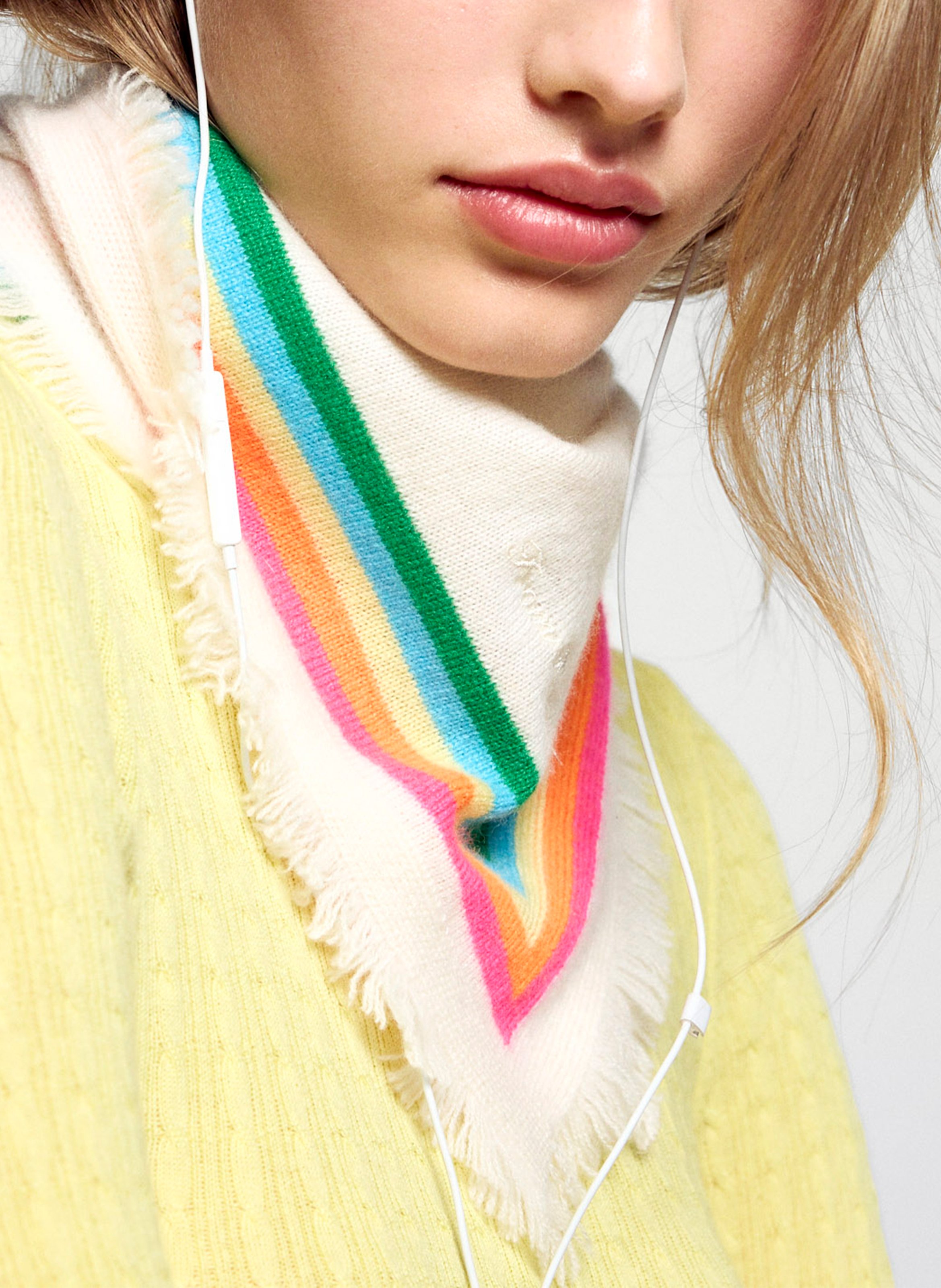 Striped cashmere scarf FROM FUTURE Beige