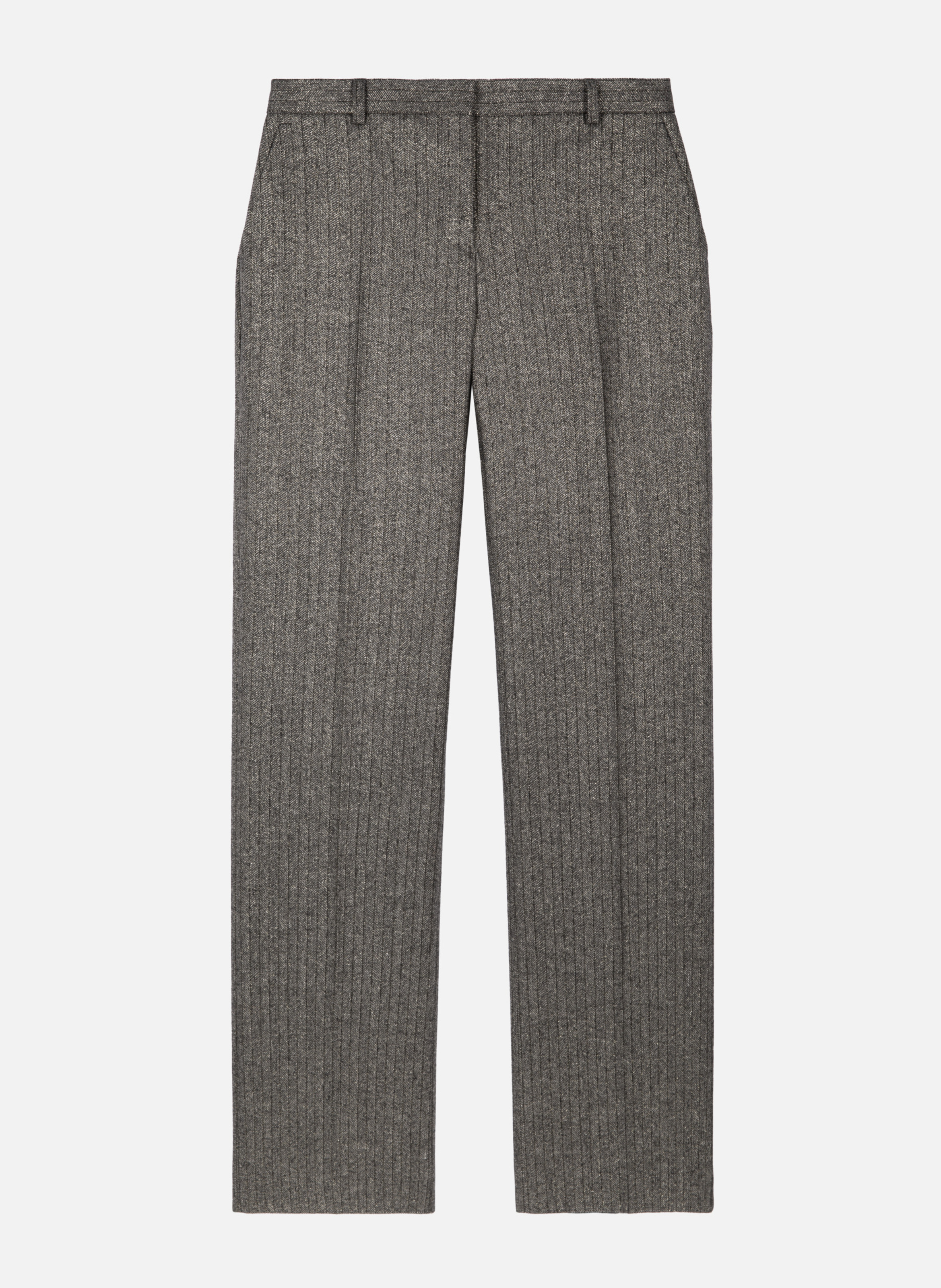 Pantalon tailleur droit à chevrons lurex THE KOOPLES Noir