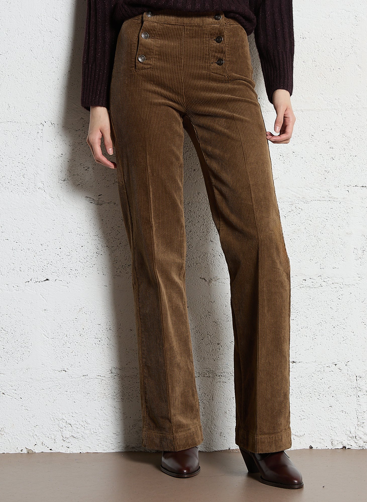 Pantalon droit en velours côtelé MAISON 123