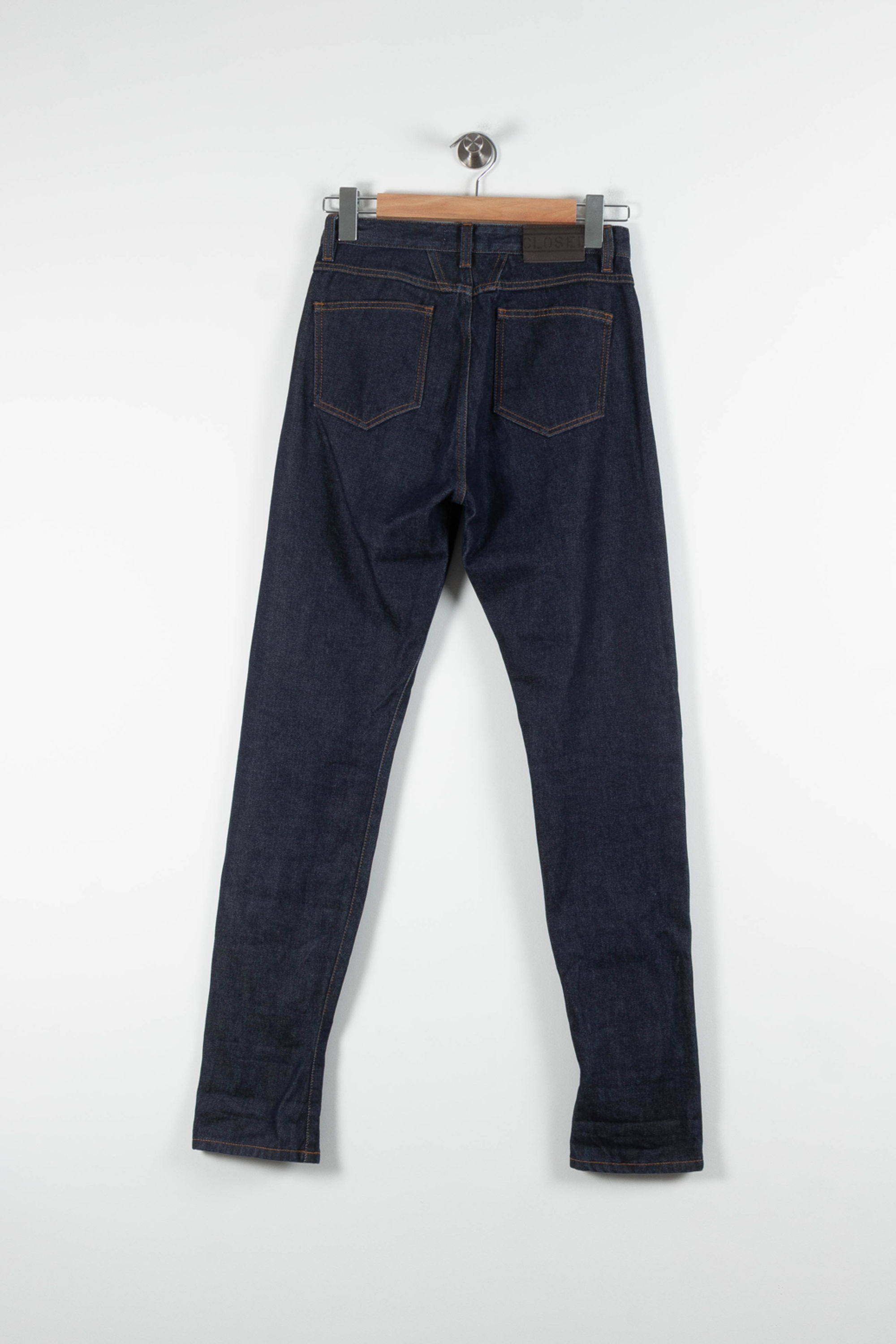 Cropped slim jeans with studs CLOSED - Seconde Main Blue