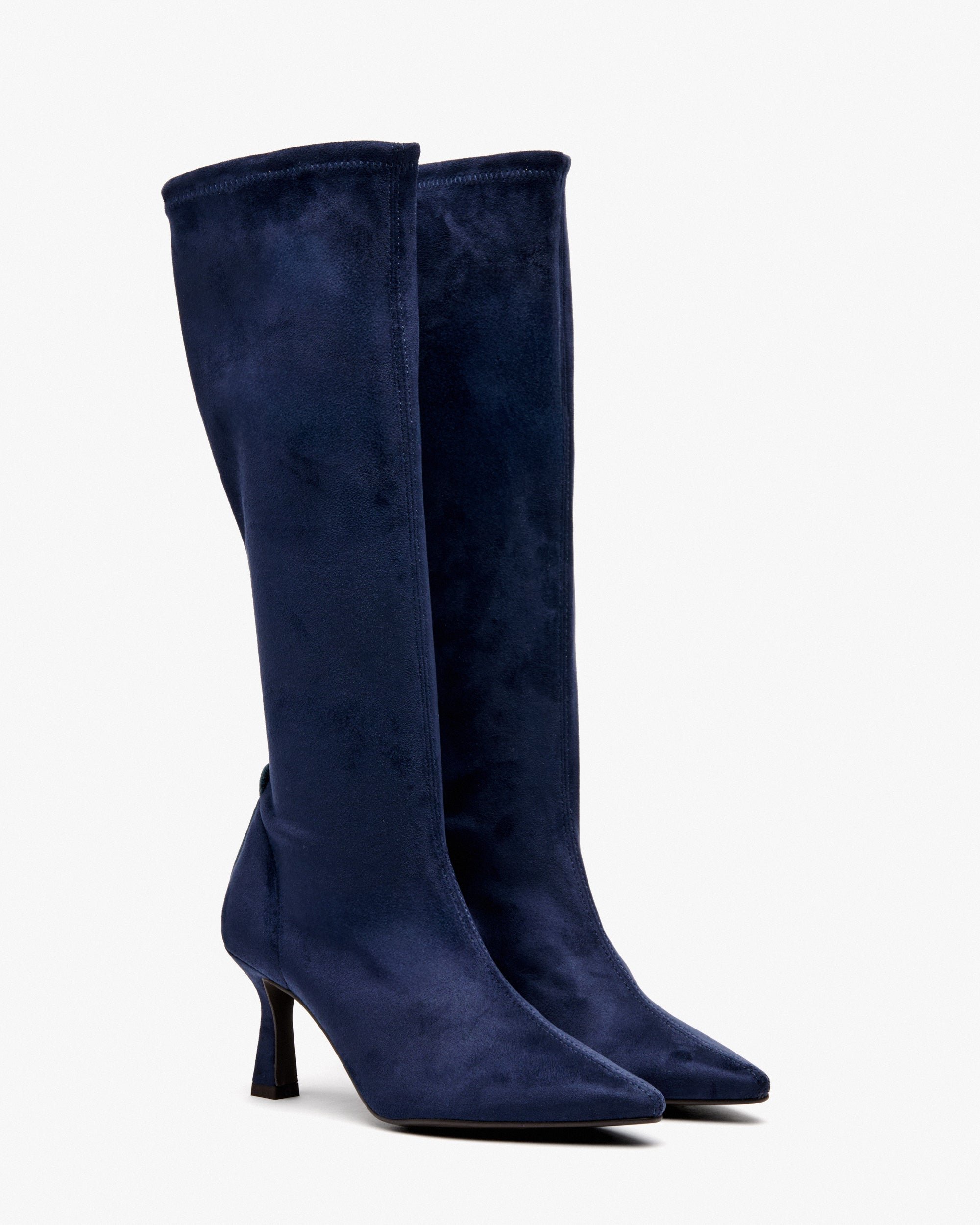 Bottes en tissu stretch effet daim bleu marine PEDRO MIRALLES Bleu