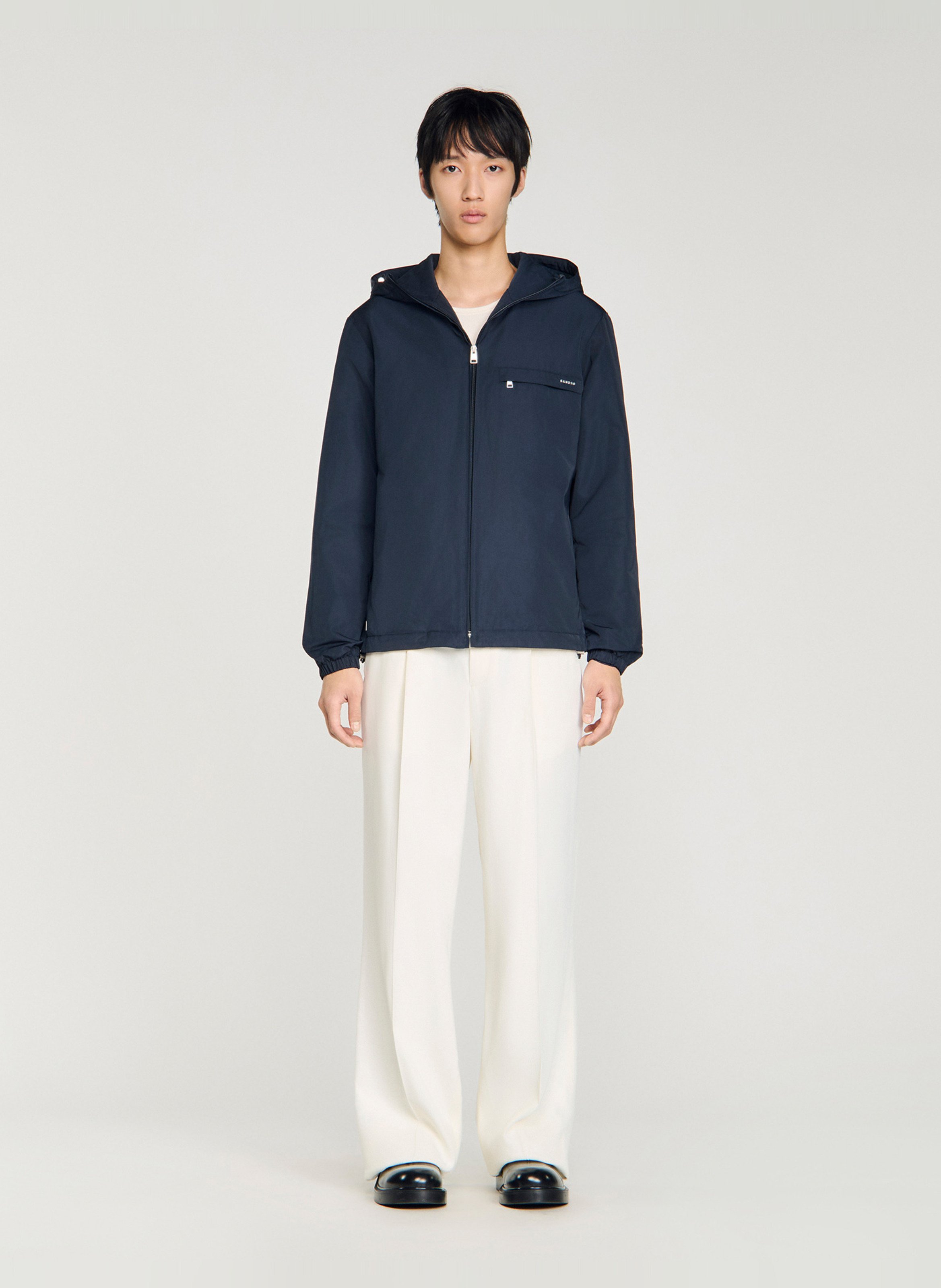 Veste zippée à capuche SANDRO Bleu