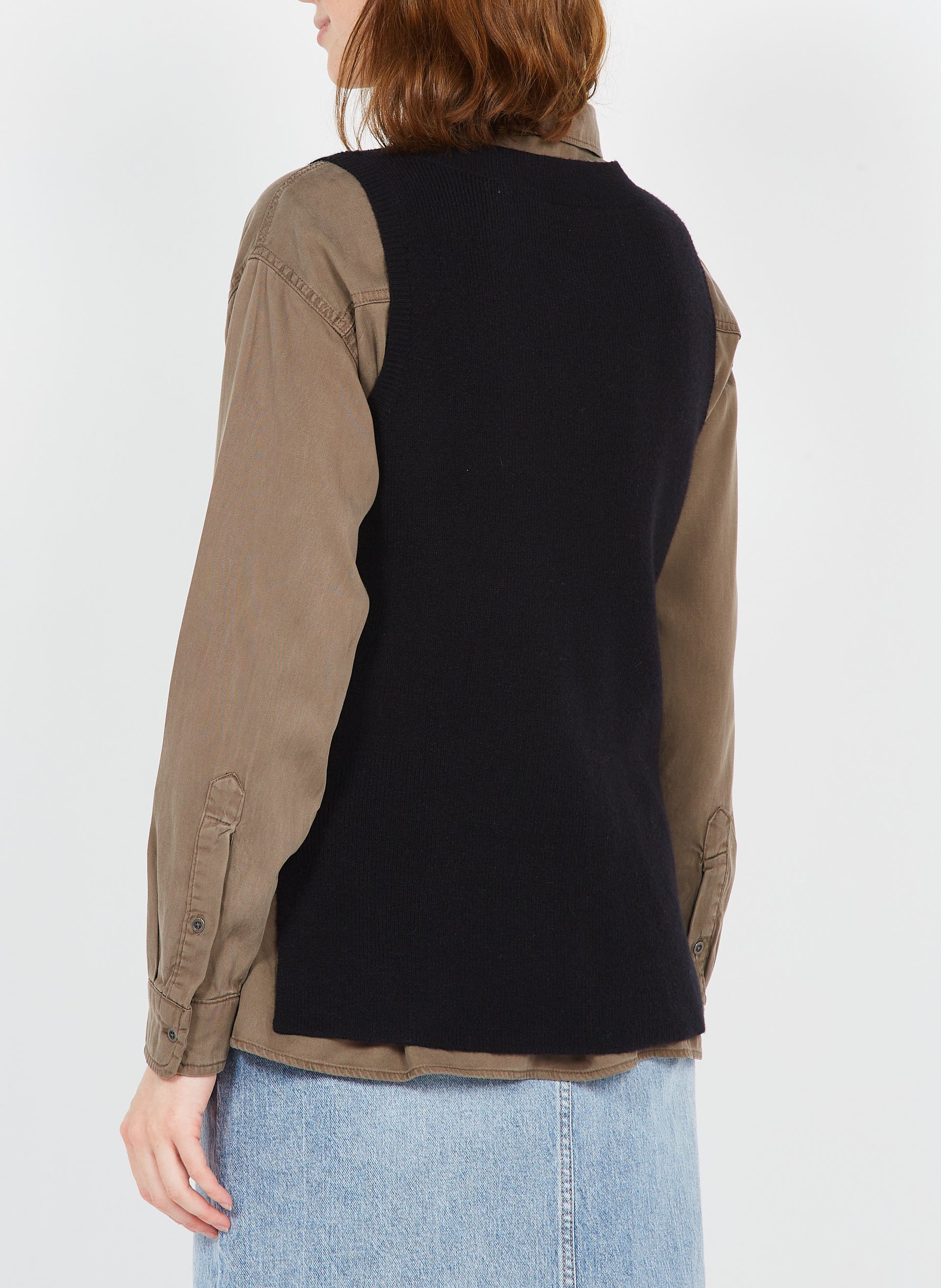 Pull col V en maille VILA Noir