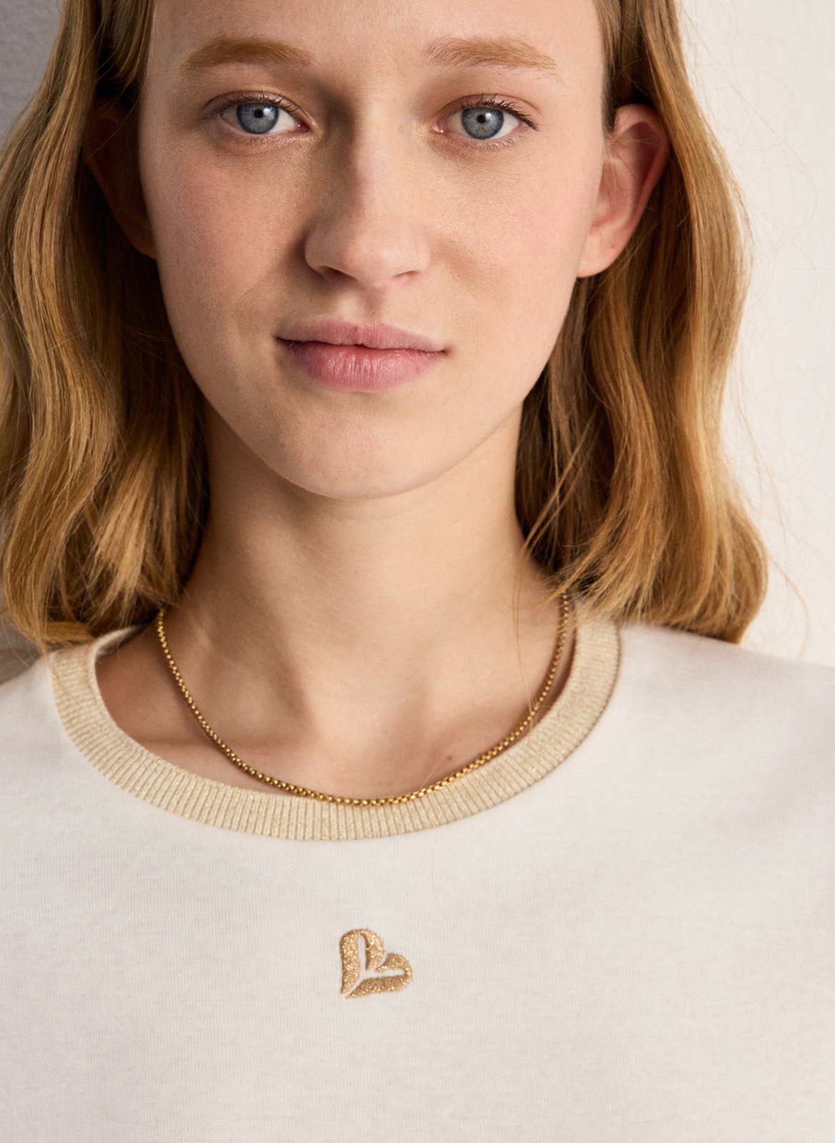 Baumwoll-Pullover mit Rundhalsausschnitt PABLO Weiss