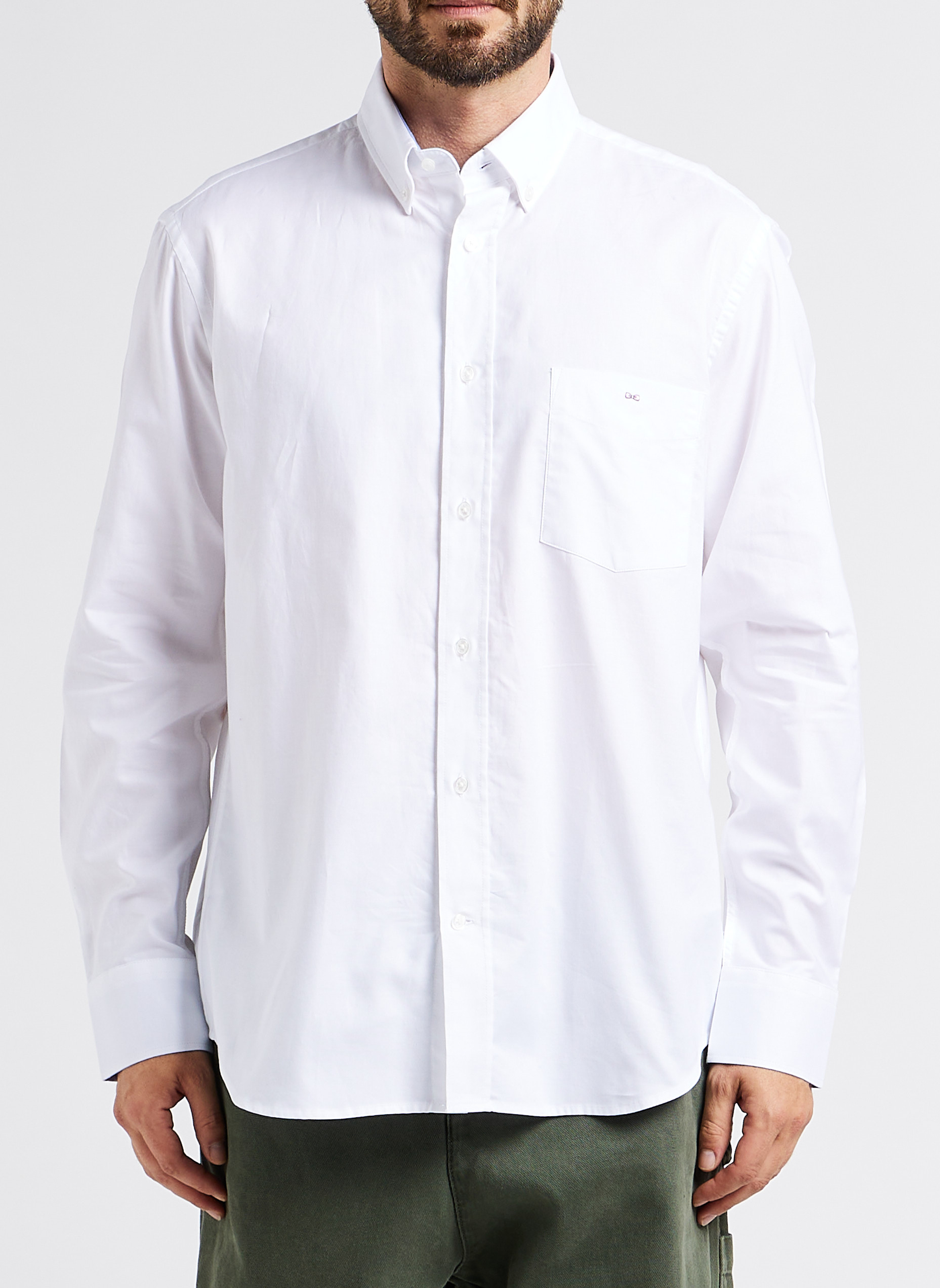 Straight-cut cotton shirt with classic collar EDEN PARK White