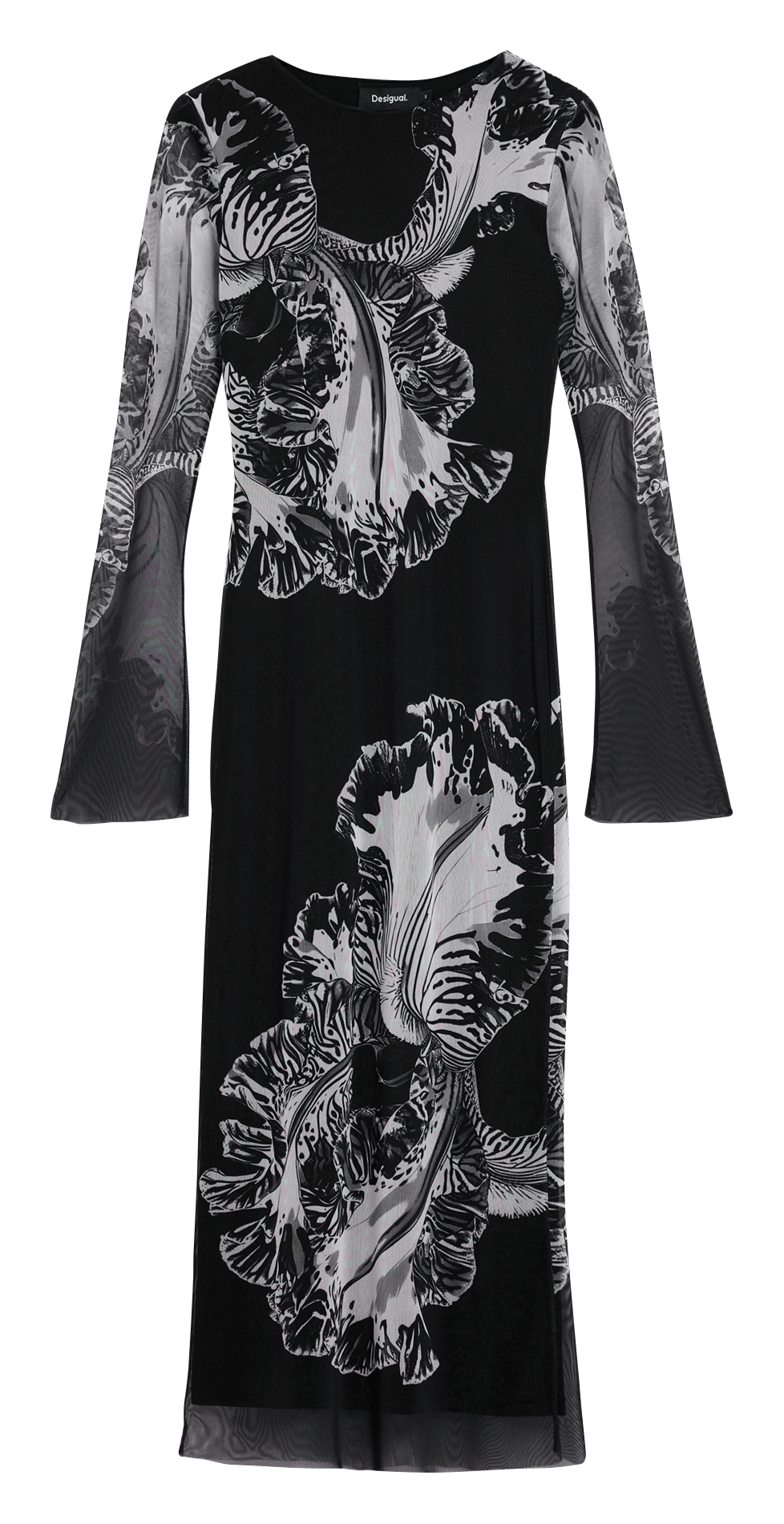 Robe midi col rond  DESIGUAL Noir