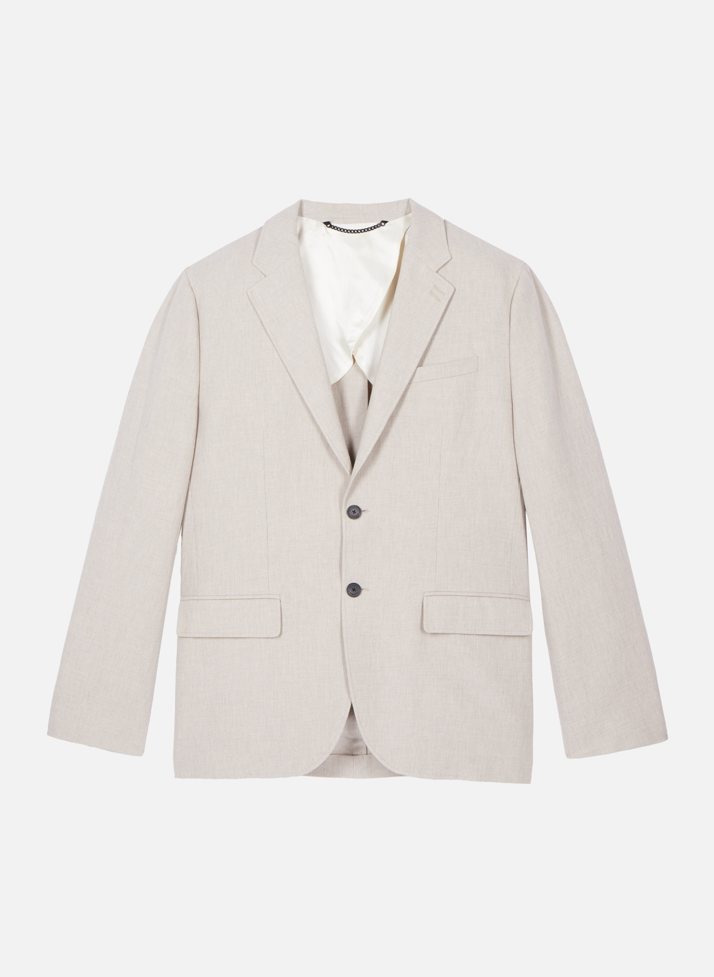 Cotton linen suit jacket THE KOOPLES Beige