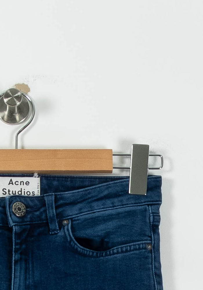 Cropped slim jeans with studs ACNE STUDIOS - Seconde Main Blue