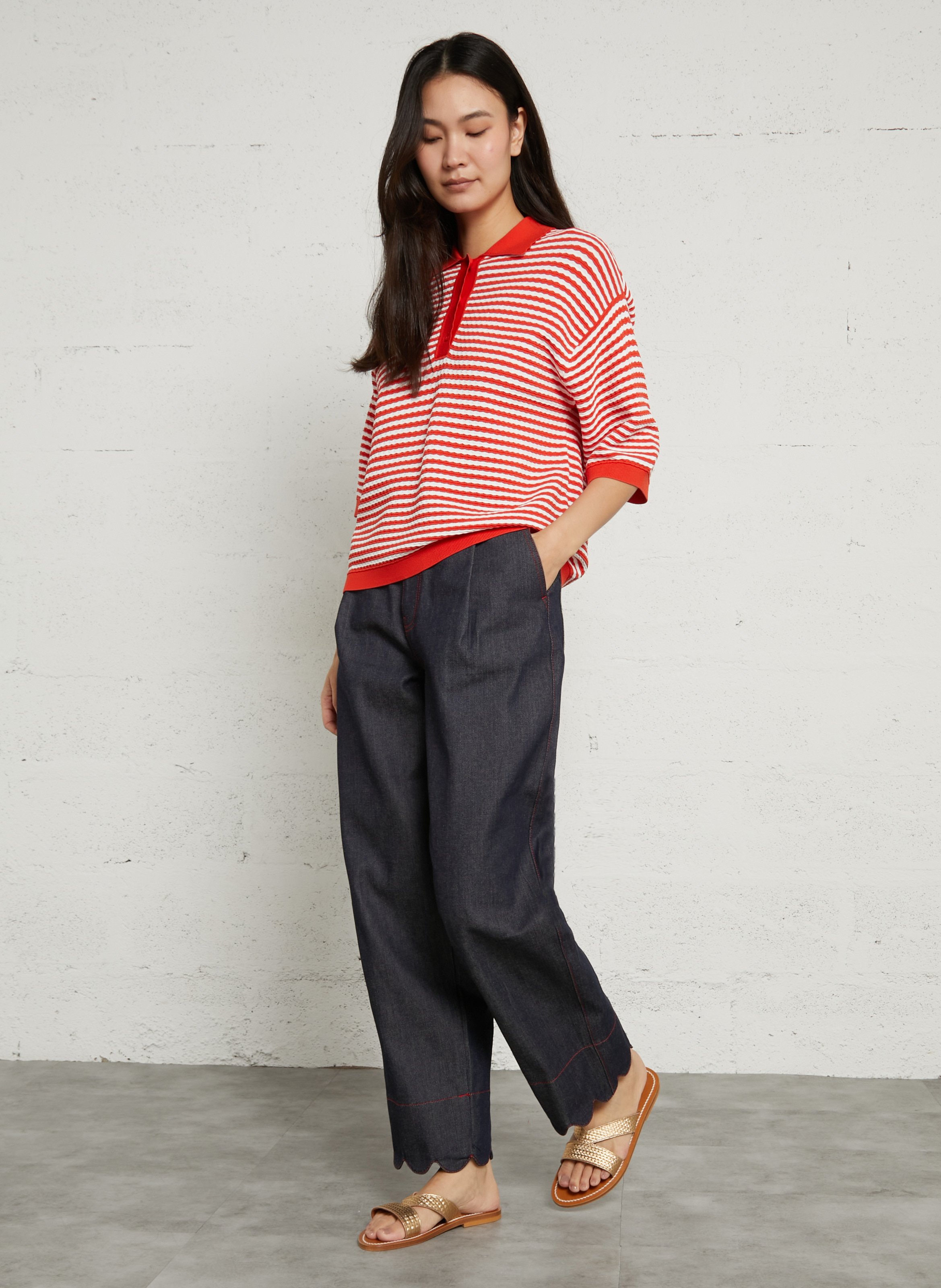 Sandales paltes en cuir K JACQUES Doré