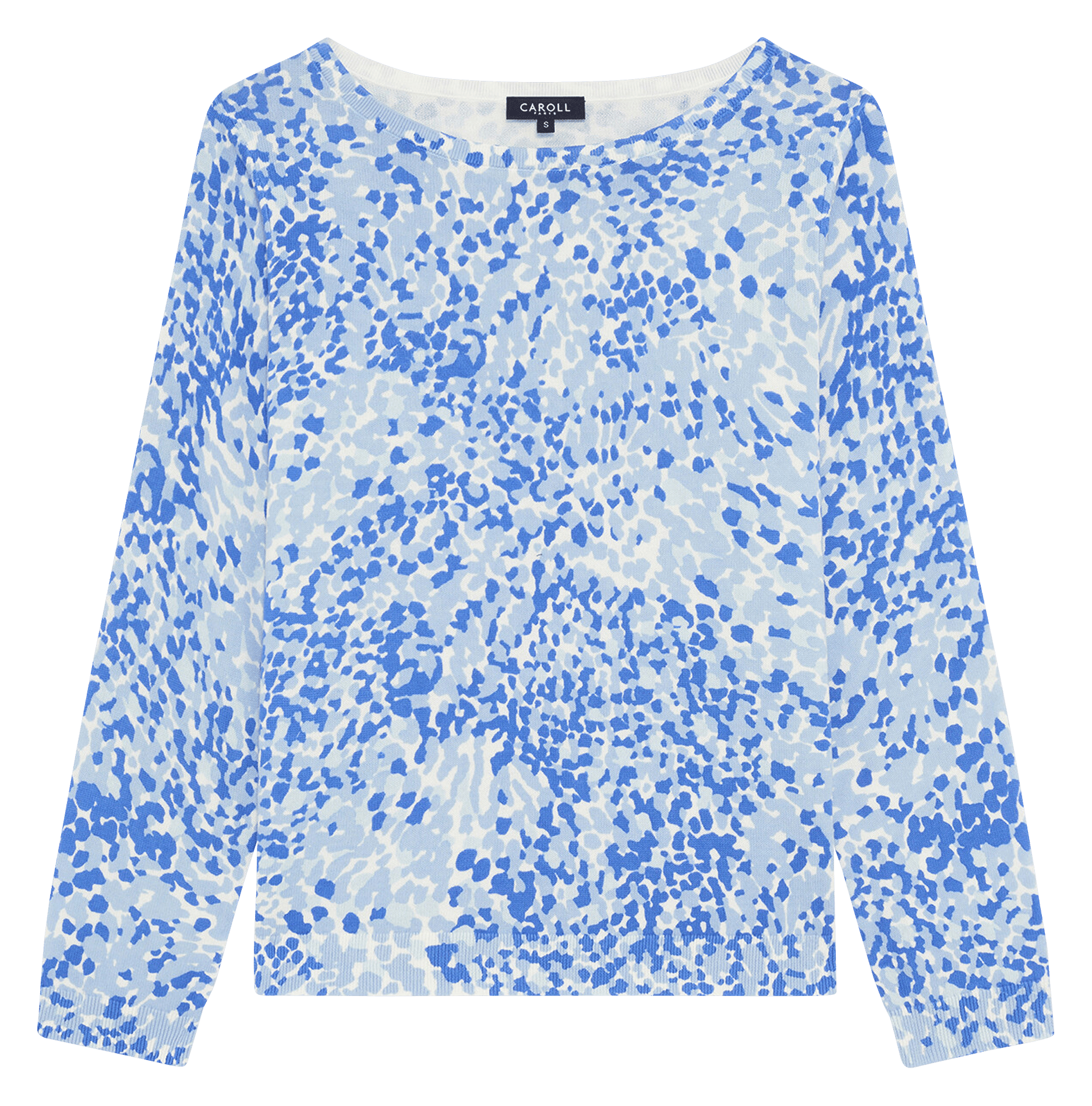 Pull col bateau en coton CAROLL Bleu