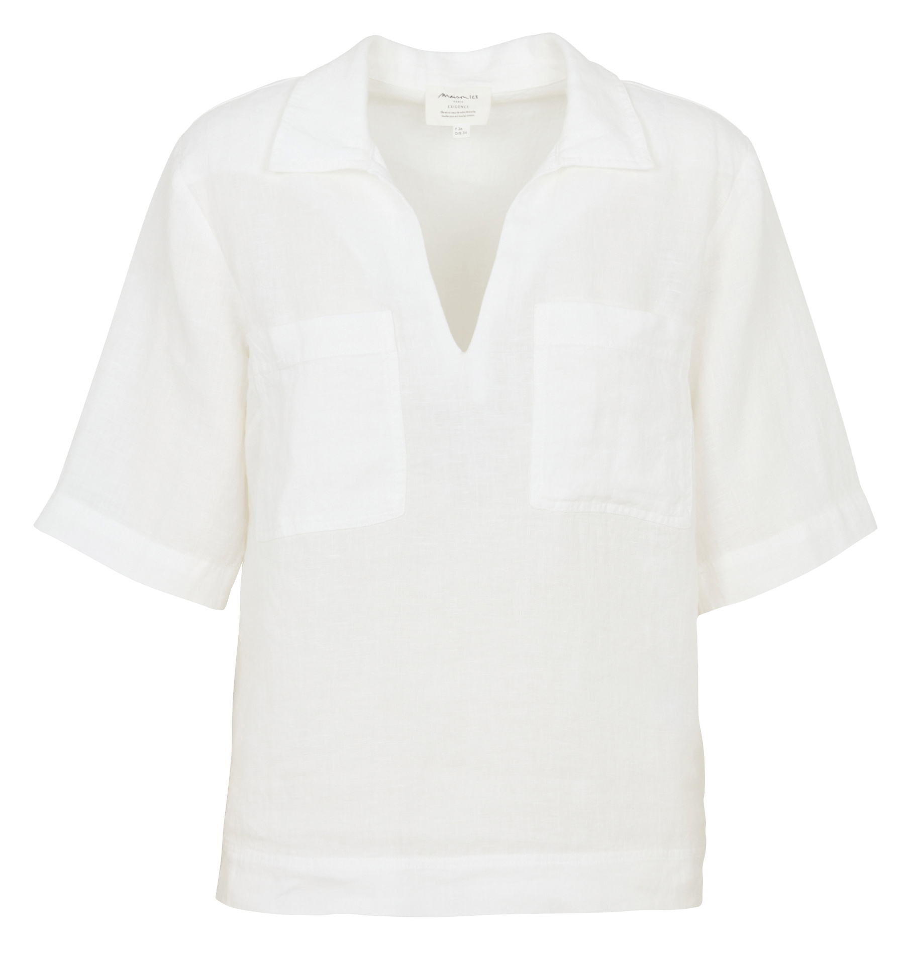 Blouse col chemise en lin MAISON 123 Beige