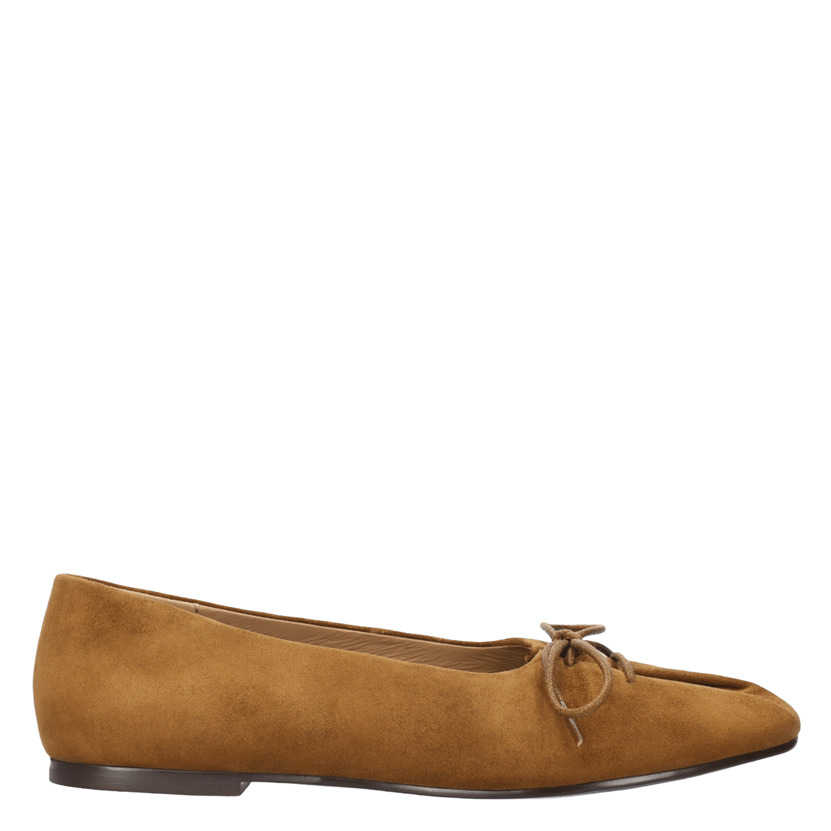 Round-Toe Suede Ballet Flats BIBI LOU Brown