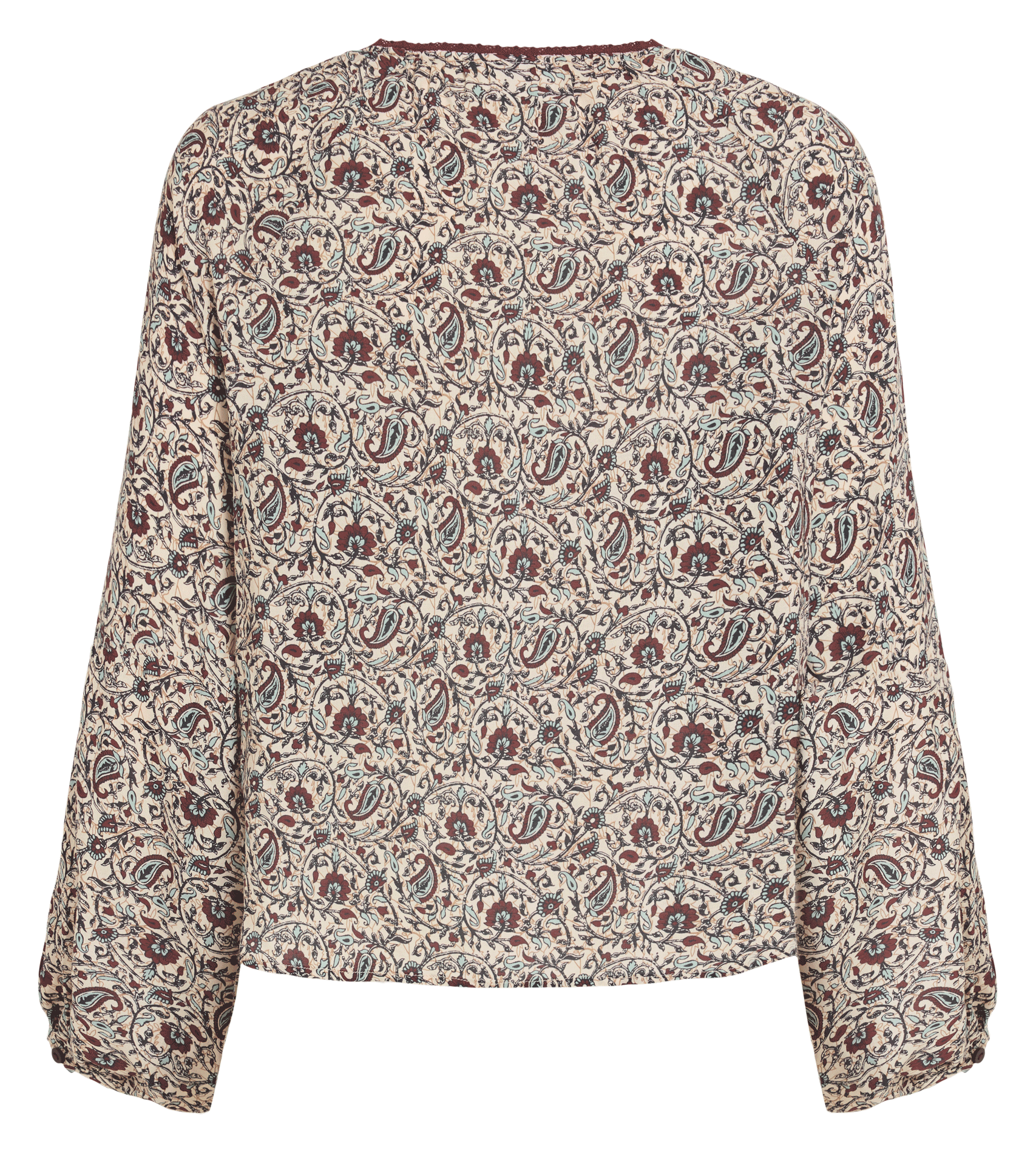 Top oversize col V imprimé VILA Beige