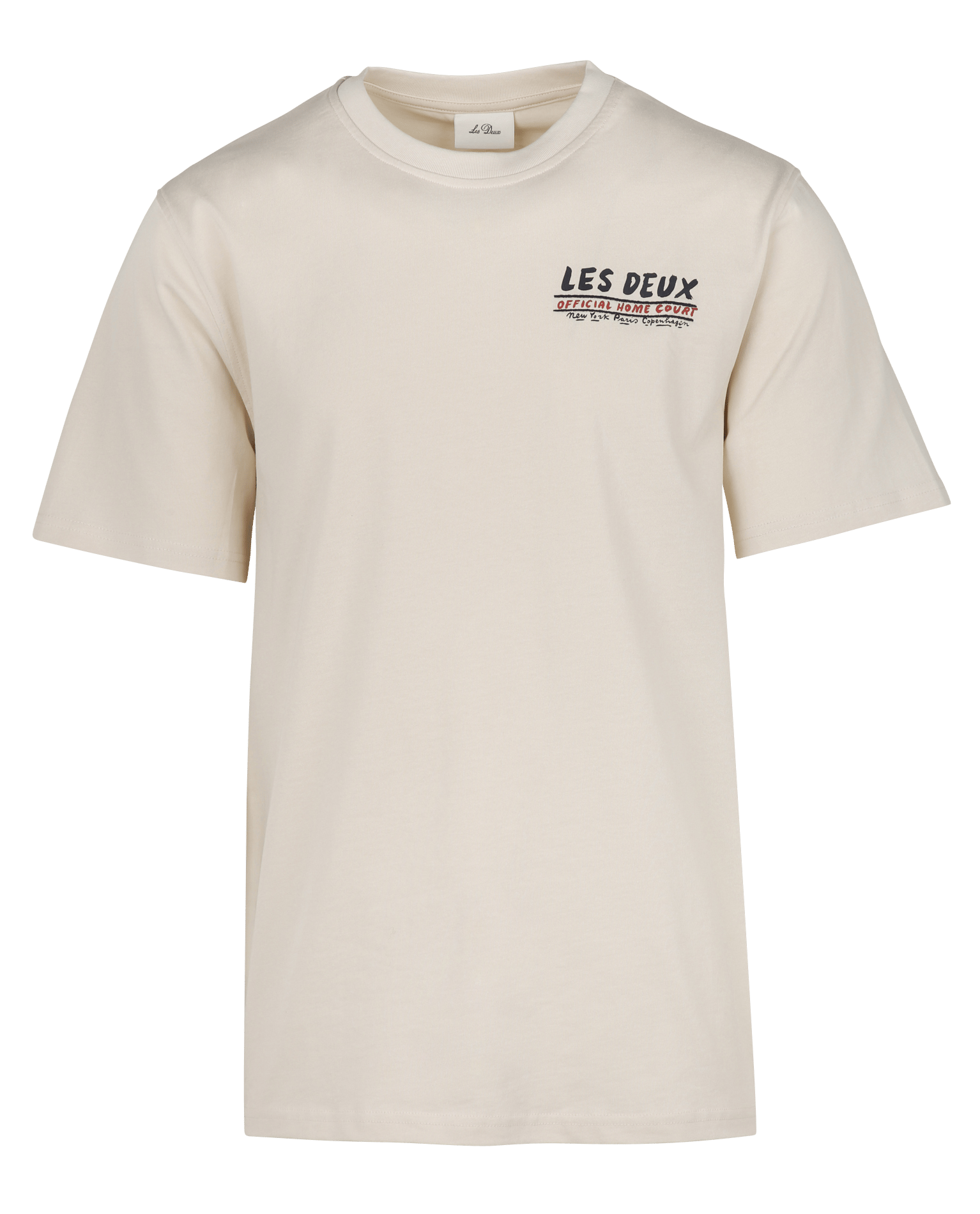 T-shirt met ronde hals, rechte pasvorm, biologisch katoen, borduursels en zeefdrukken LES DEUX