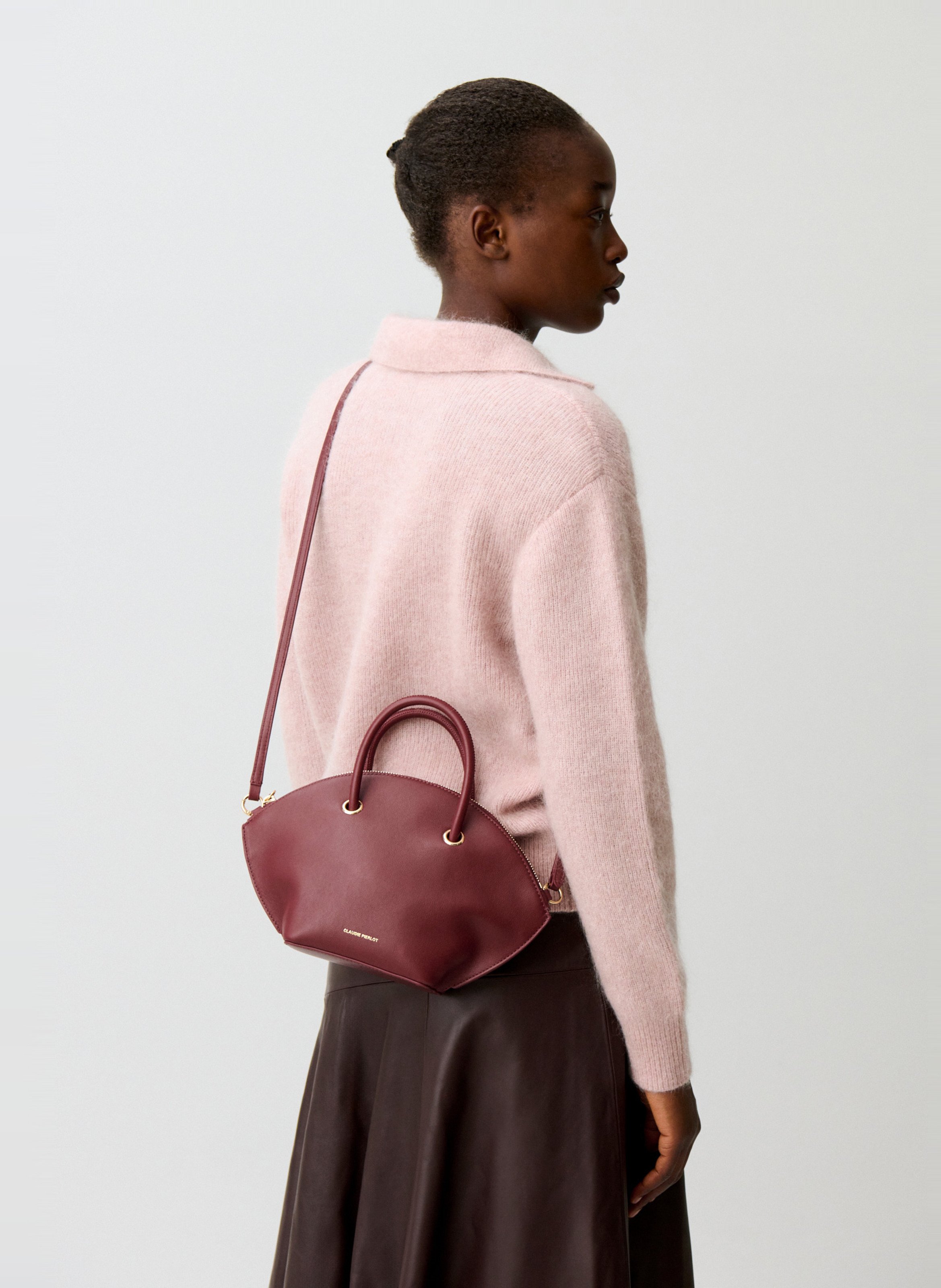 Sac bandoulière en cuir CLAUDIE PIERLOT Rouge