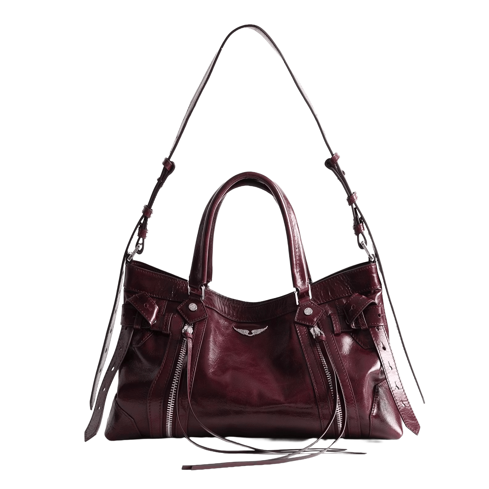 Leren schoudertas ZADIG&VOLTAIRE Violet