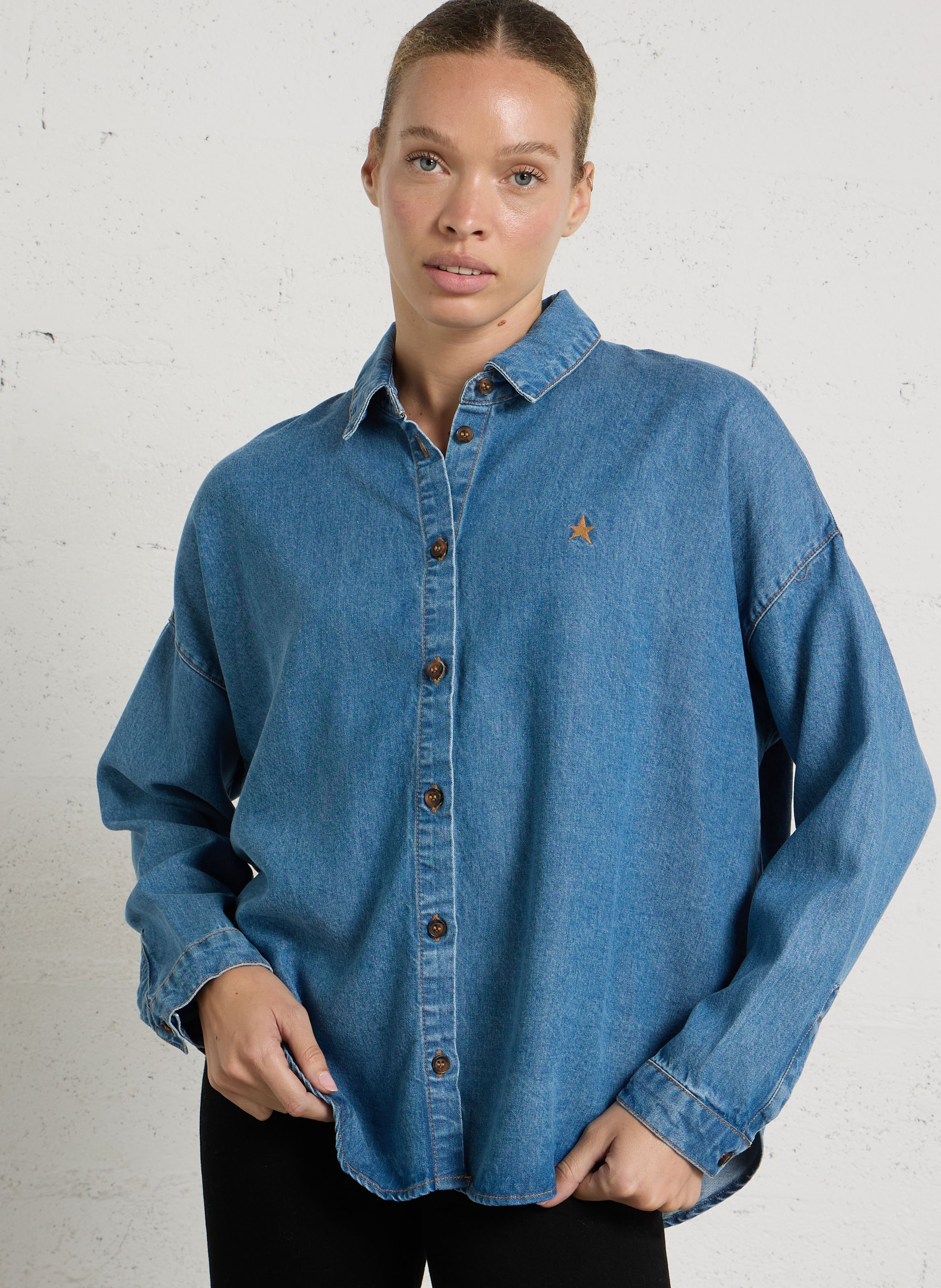 Loose denim shirt SUD EXPRESS Blue