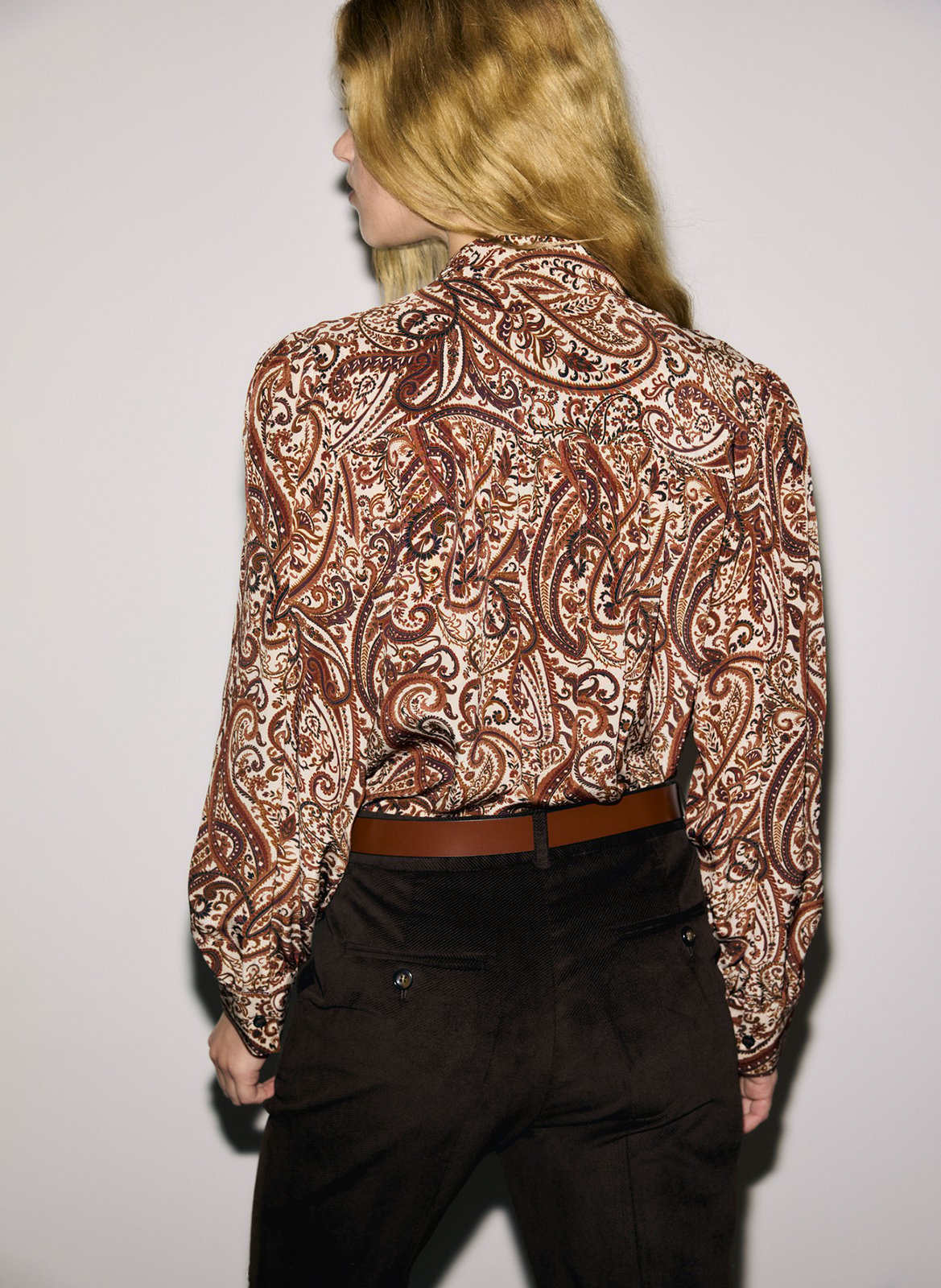 Chemise droite col lavallière GERARD DAREL Marron