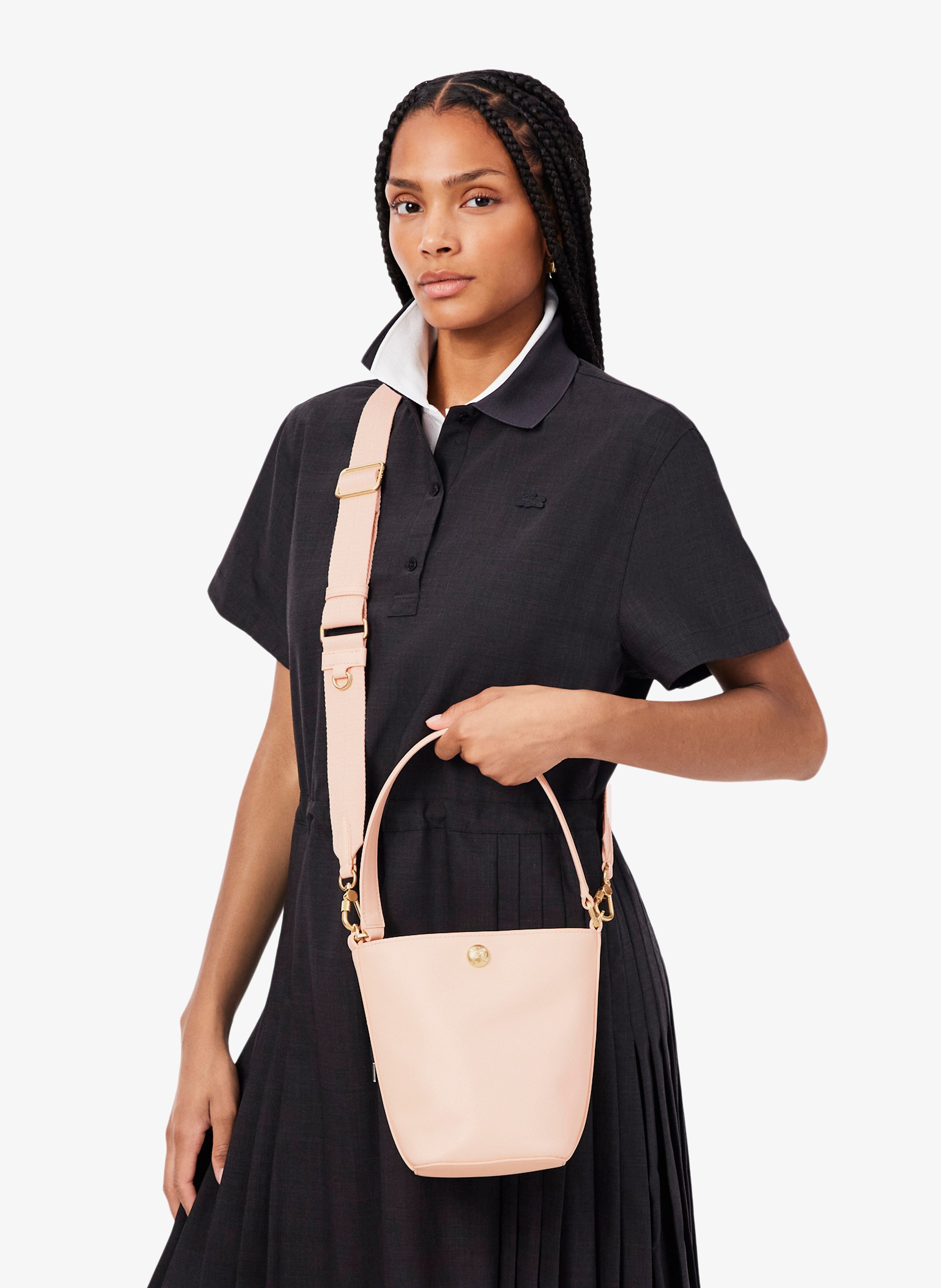 Tennis Bliss Eimer Tasche aus Leder LACOSTE Rosa
