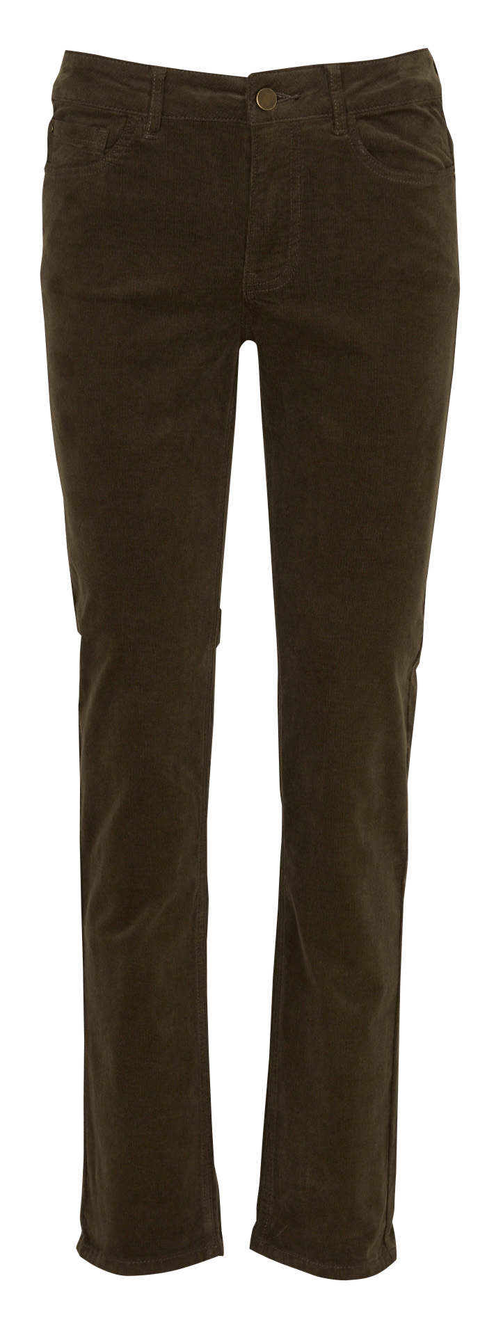 Rechte, katoenen ribbroek MAISON 123 Kaki