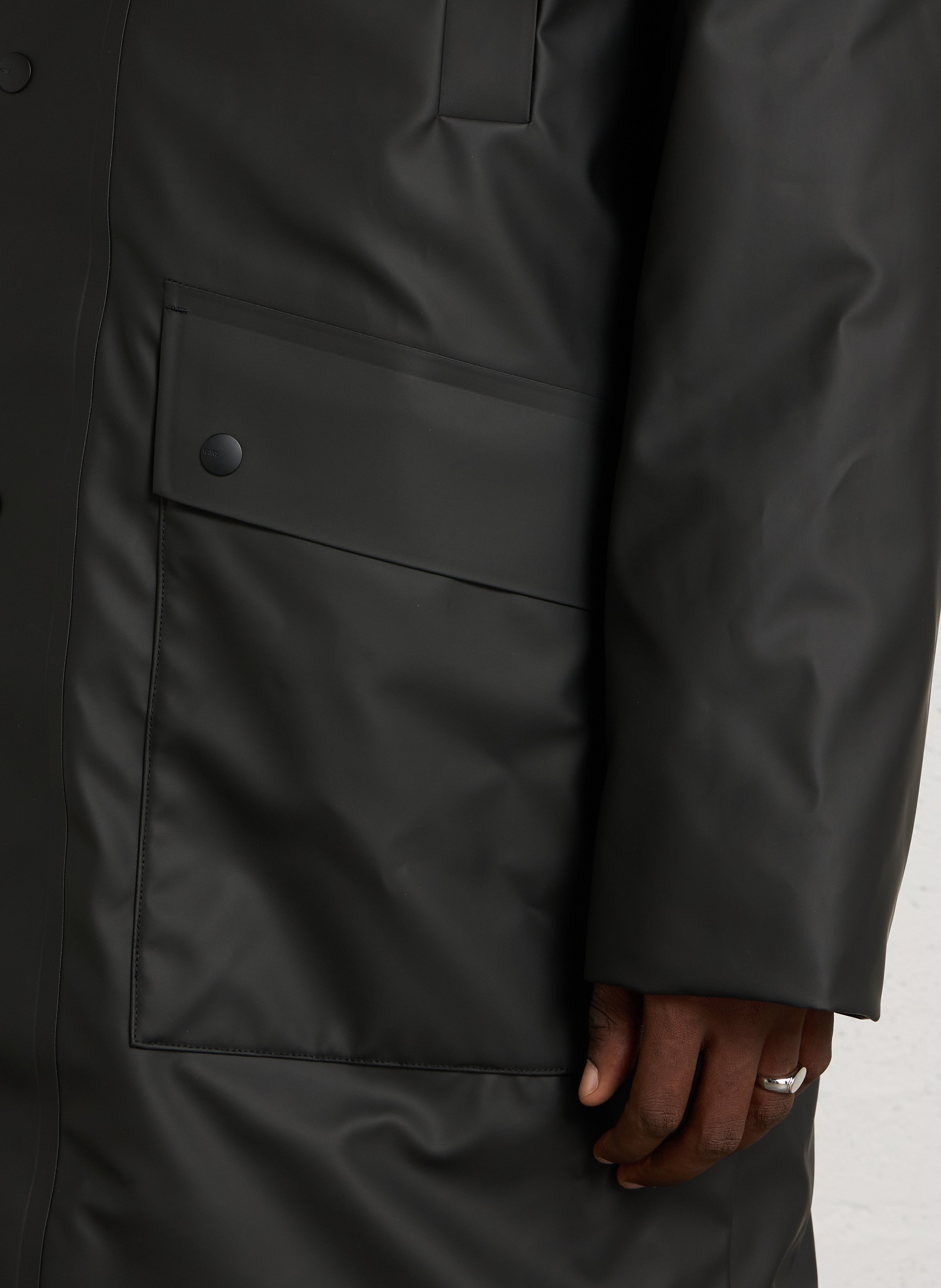 Straight-cut hooded parka RAINS Black